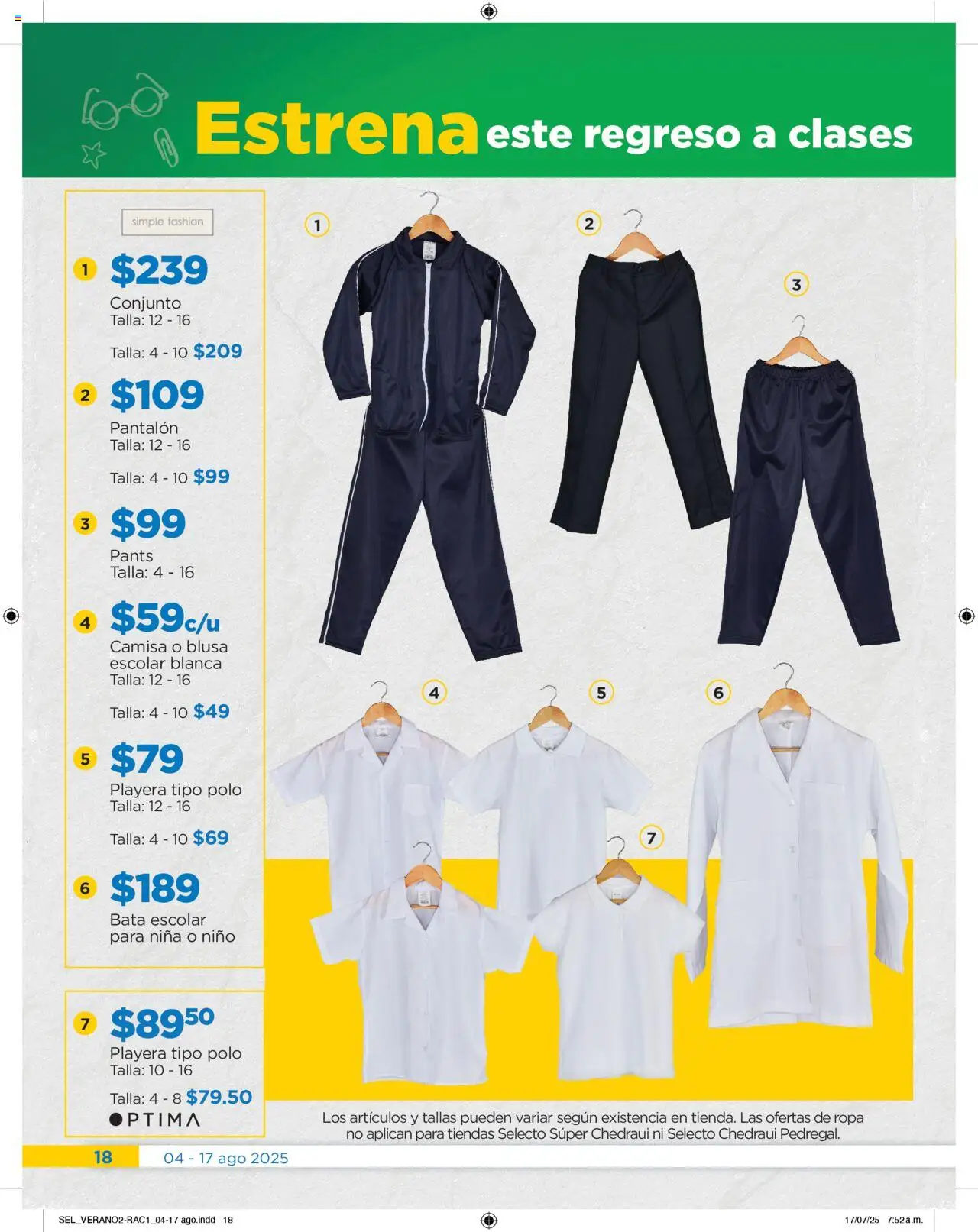 Nuevas ofertas de Chedraui válidas en toda la República Mexicana desde el 04.08.2025. ¡Encuentra las mejores ofertas en Chedraui - Folleto Cuesto Menos! | Página: 18 | Productos: Blusa, Camisa, Ropa, Bata