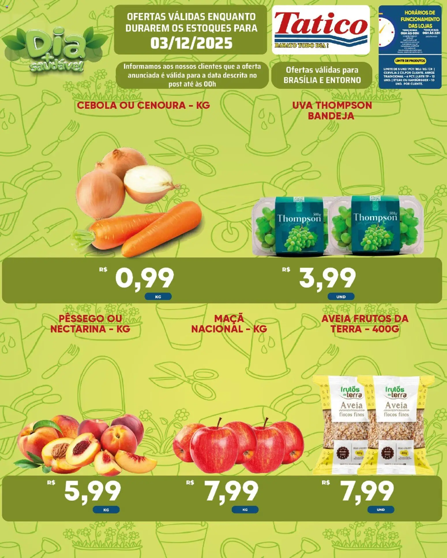 Tatico Folheto - válido de 03.12.2025 | Página: 13 | Produtos: Cebola, Hambúrguer, Bandeja, Aveia