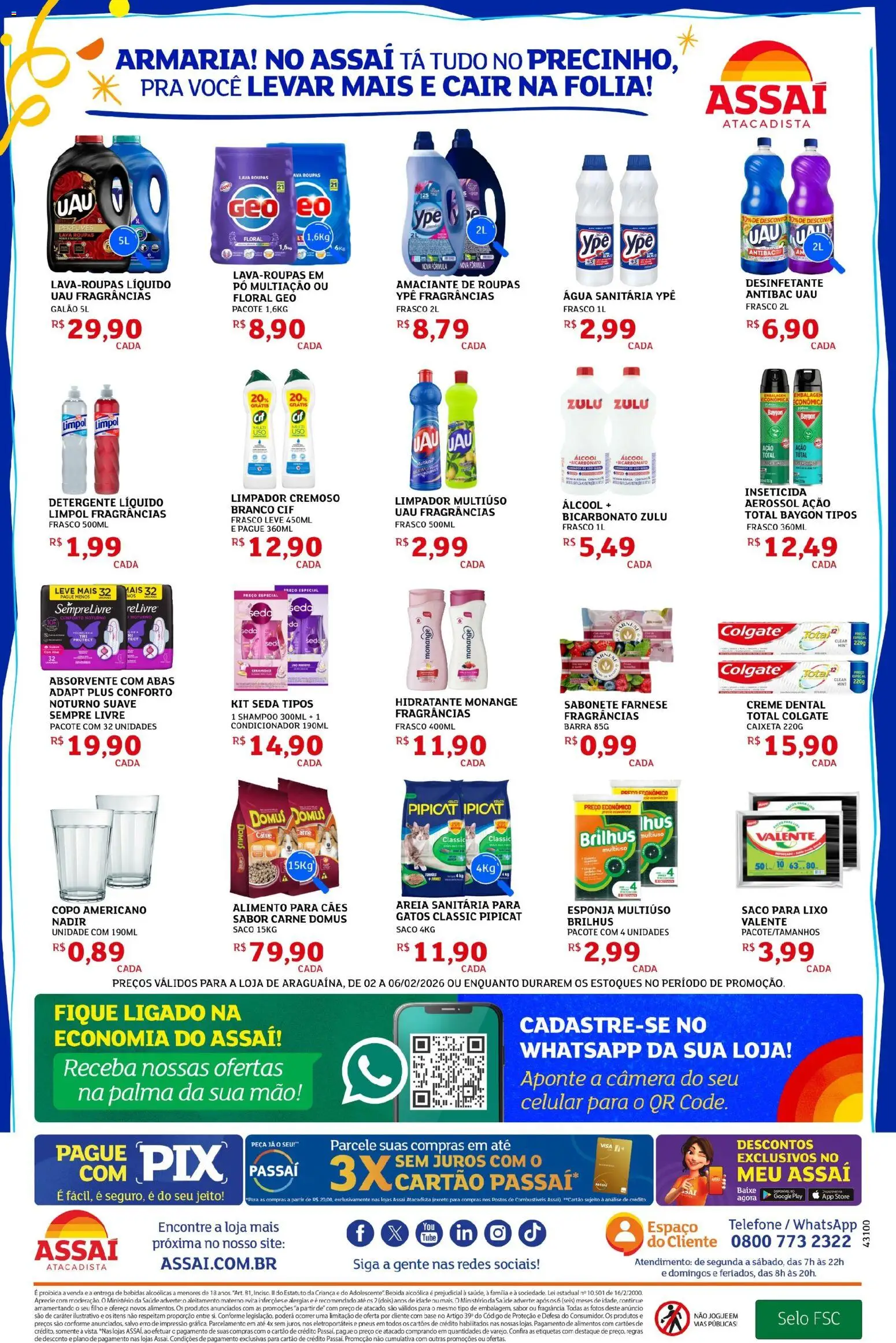 Assaí Atacadista Folheto - válido de 02.02.2026 | Página: 4 | Produtos: Celular, Base, Carne, Desinfetante