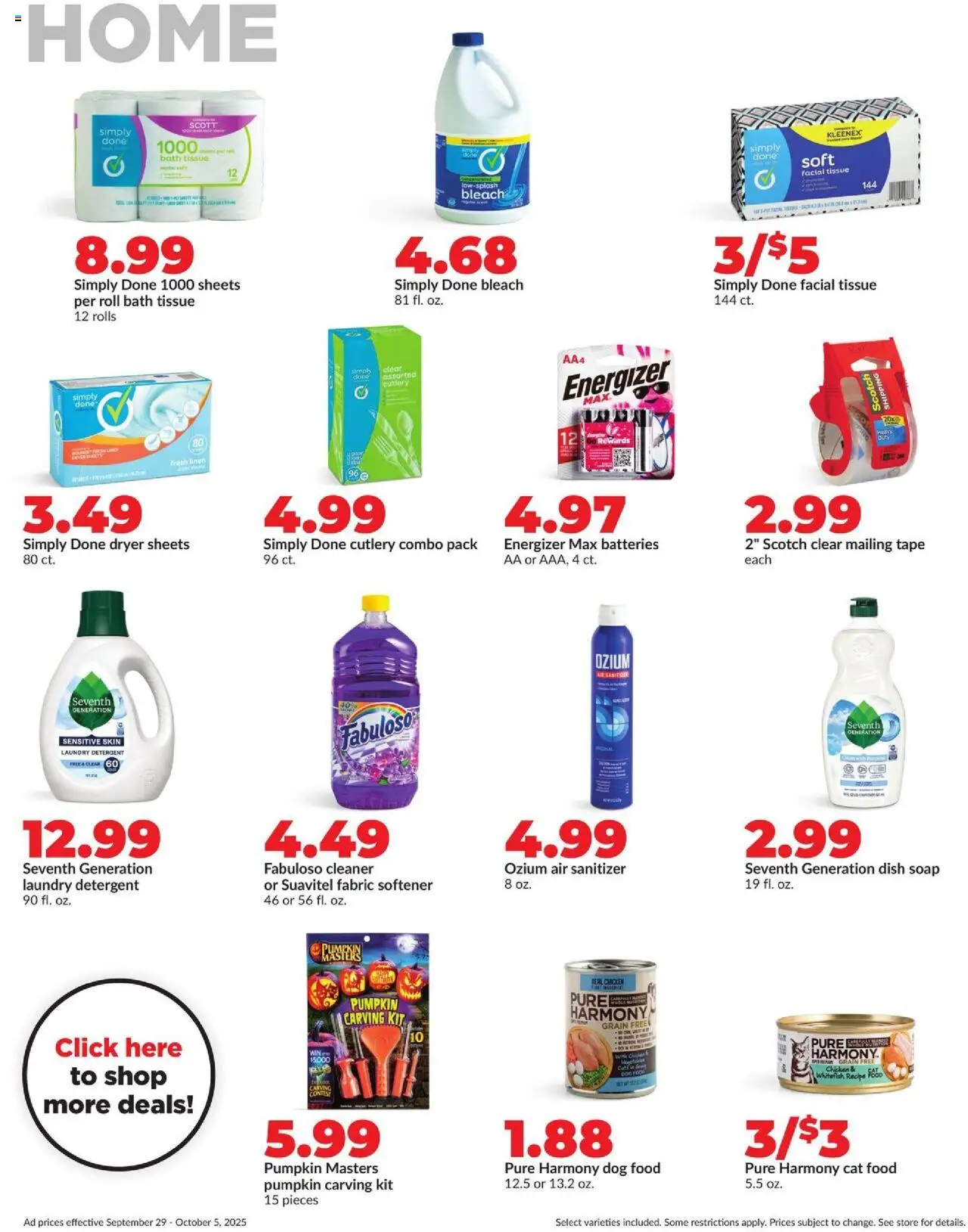 HyVee Weekly Ad - valid from 29.09.2025 | Page: 22 | Products: Bath, Dog Food, Cat Food, Detergent