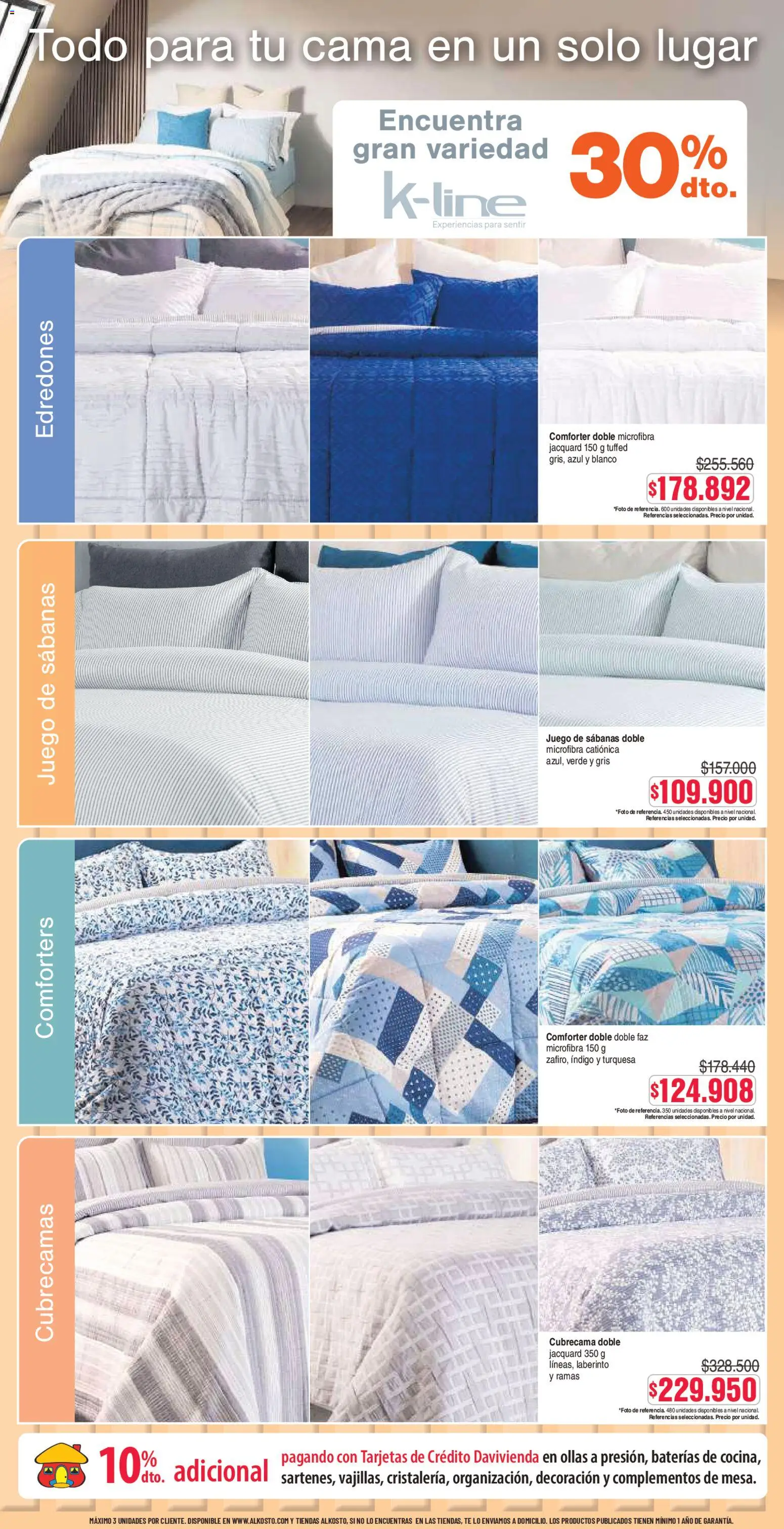 Alkosto revista - valida desde el 01.11.2025 | Página: 7 | Productos: Té, Sabanas, Juego, Cama