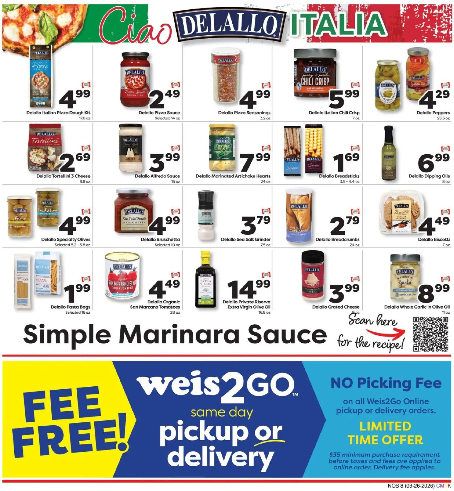 Weis Natural Living - valid from 26.03.2026 | Page: 8 | Products: Peppers, Cheese, Pizza, Pasta