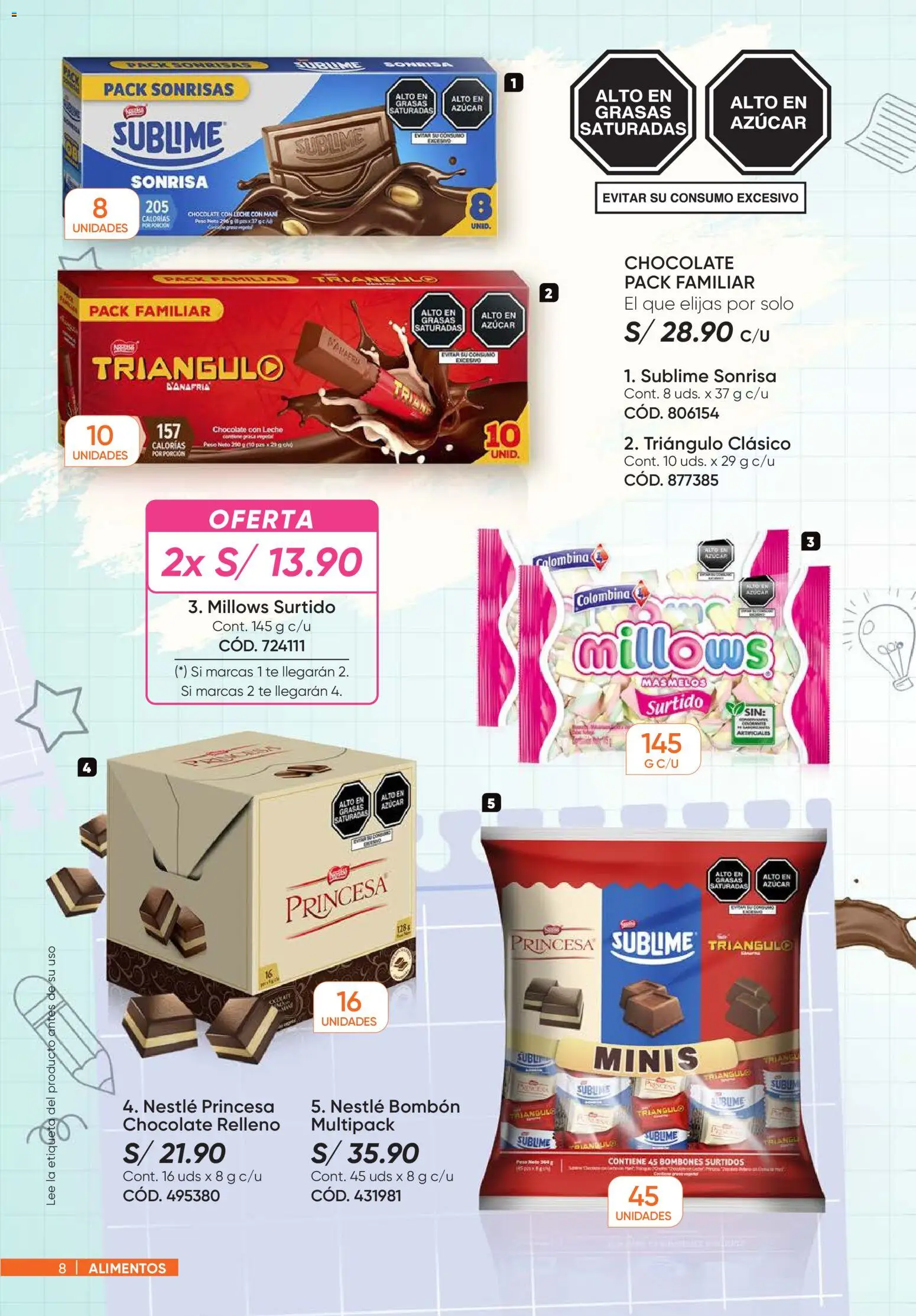 Catálogo Azzorti válido desde 07.01.2026 | Página: 8 | Productos: Leche, Chocolate, Té, Peso