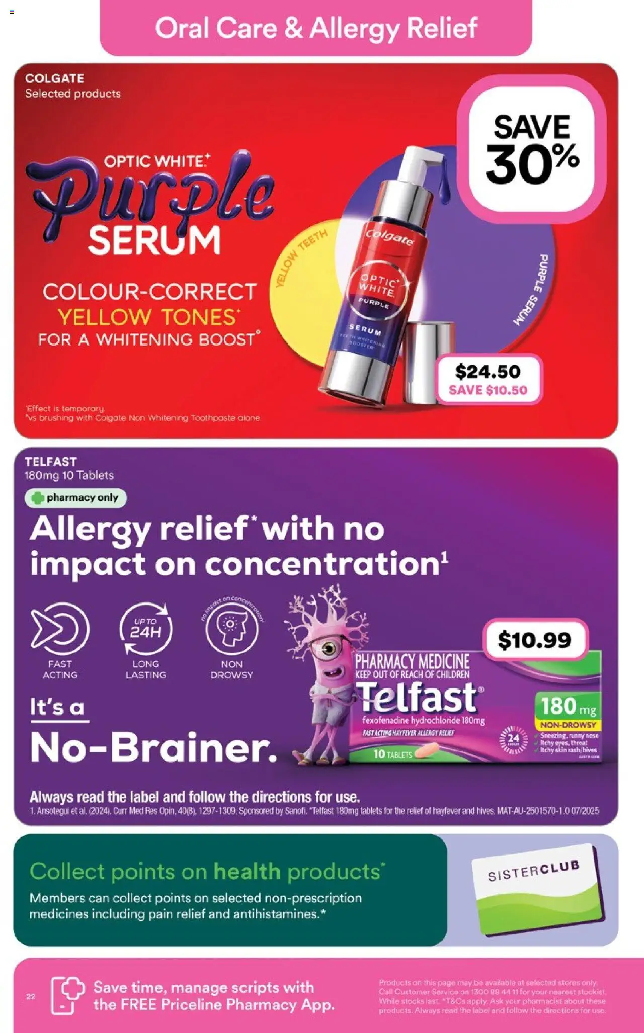Priceline Pharmacy catalogue - valid from 11.09.2025 | Page: 22 | Products: Tablets, Teeth whitening, Pain relief, Allergy