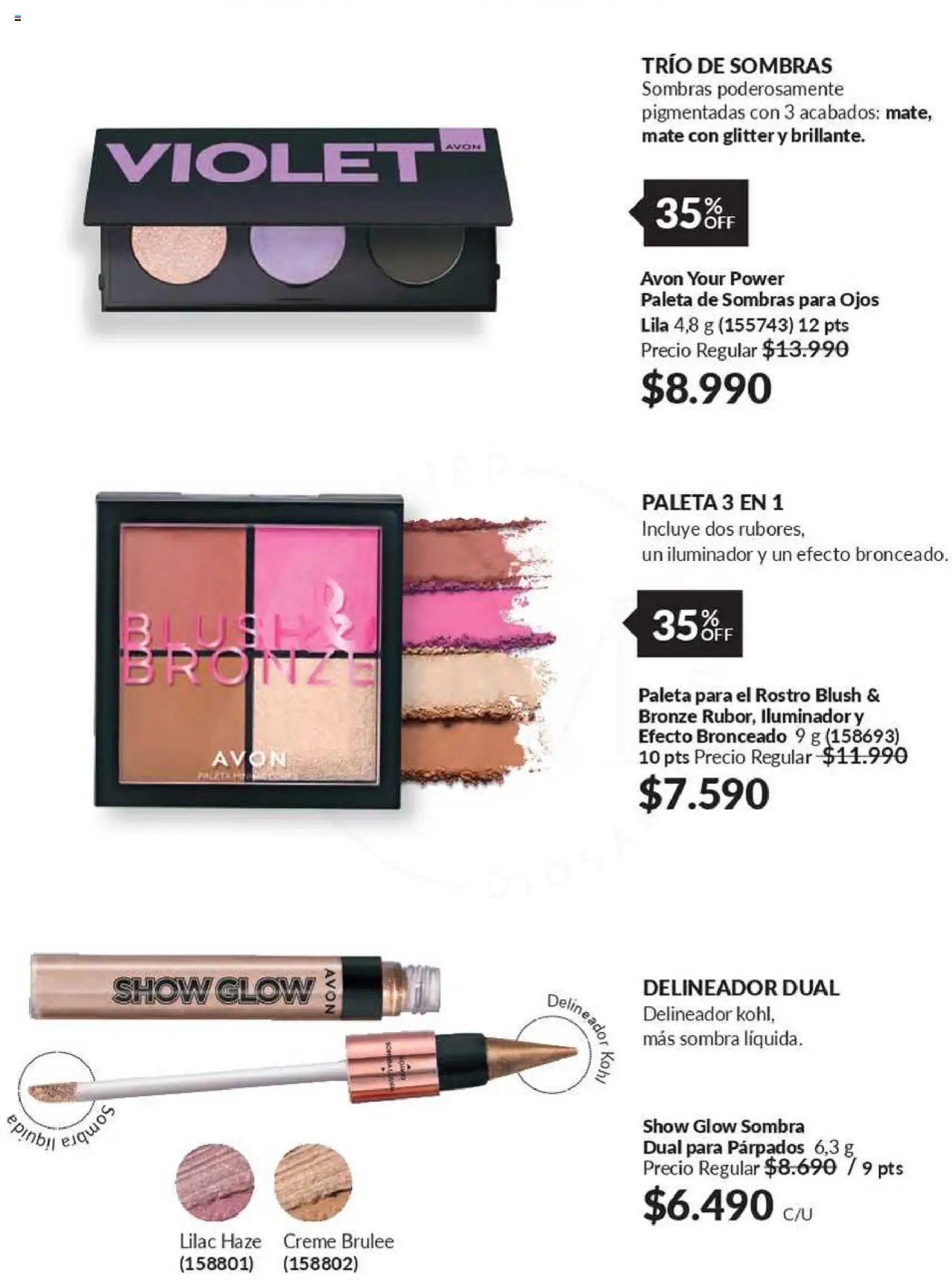 Catálogo Avon Campaña 12 │ válido desde el 22.07.2025 | Página: 25 | Productos: Glitter, Mate, Sombra, Delineador