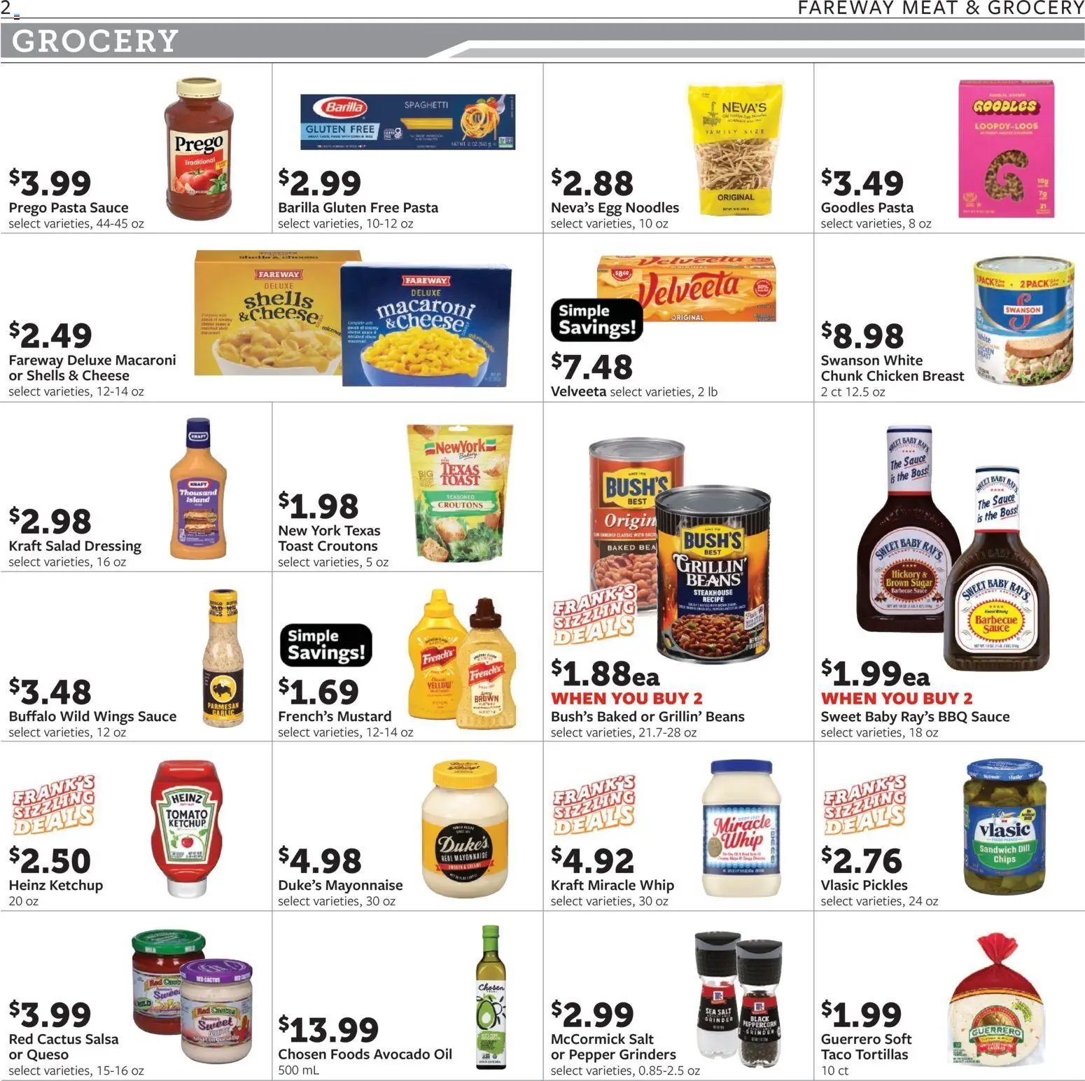 Fareway Weekly Ad - valid from 20.04.2026 | Page: 2 | Products: Noodles, Pasta, Chips, Sauce