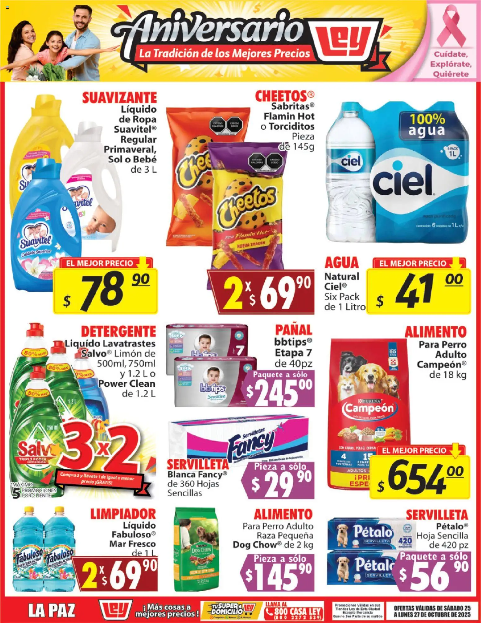 Nuevas ofertas de Casa Ley válidas en toda la República Mexicana desde el 25.10.2025. ¡Encuentra las mejores ofertas en Casa Ley folleto La Tradición de los Mejores Precios! | Página: 4 | Productos: Pollo, Agua, Suavizante, Limpiador