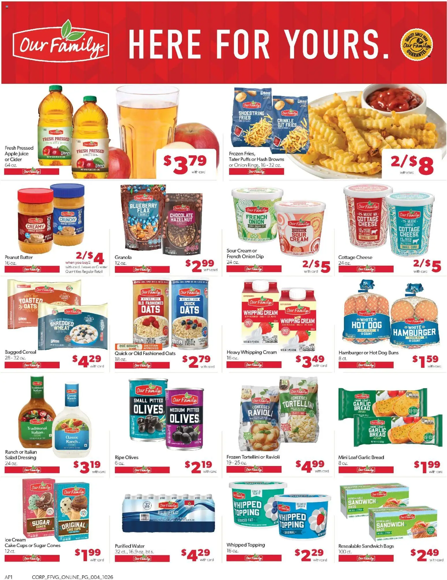 Family Fare Weekly Ad - MI - valid from 26.10.2025 | Page: 8 | Products: Bread, Sour cream, Salad, Onion