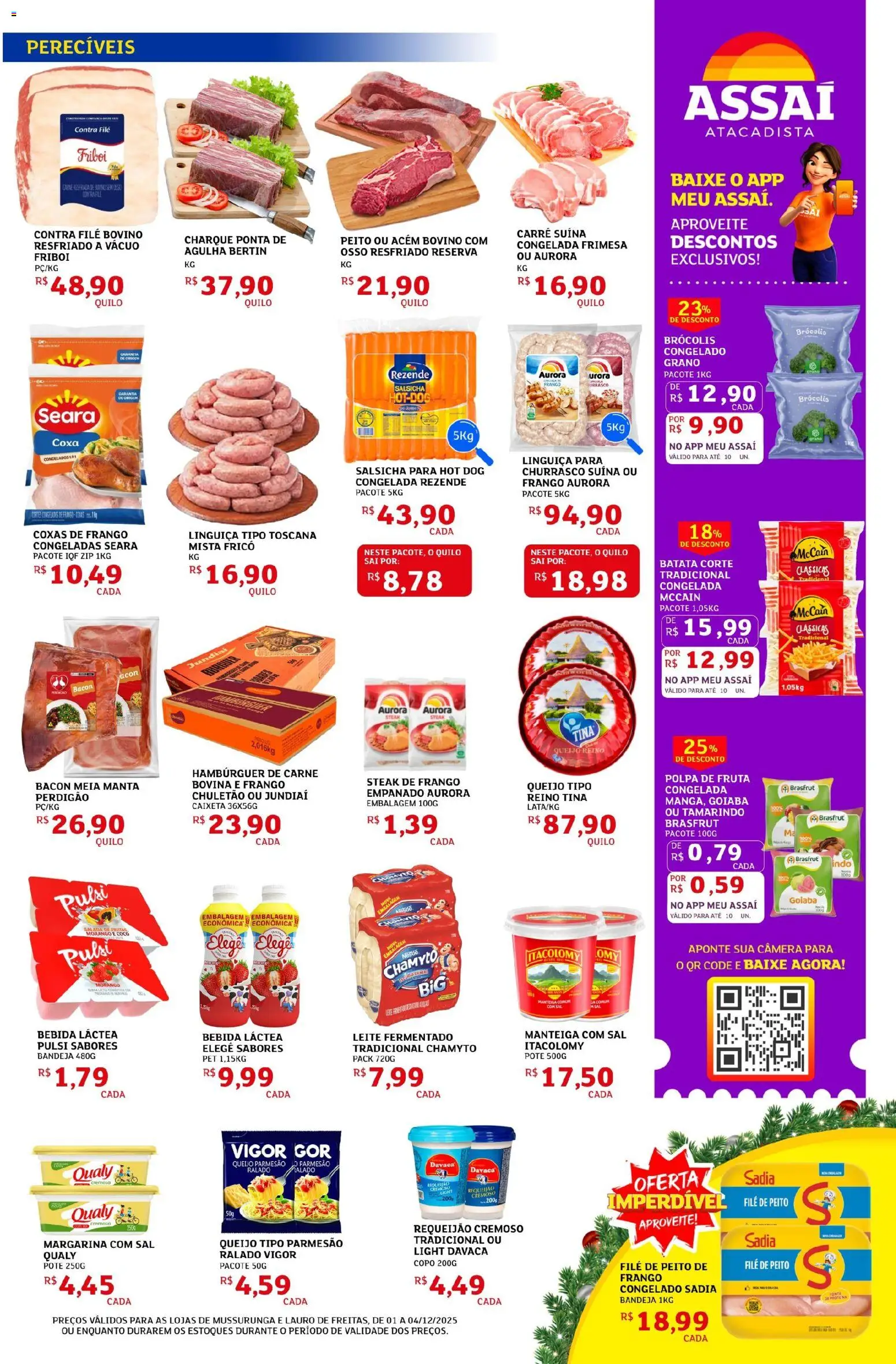 Assaí Atacadista Folheto - válido de 01.12.2025 | Página: 3 | Produtos: Queijo, Carne, Bandeja, Requeijão