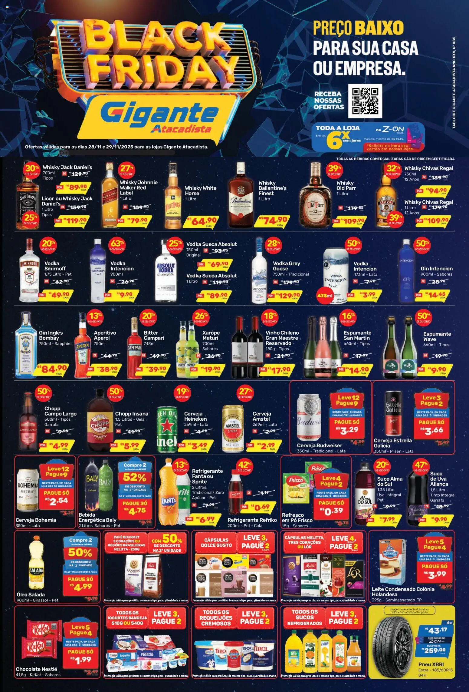 Gigante Atacadista Folheto - válido de 28.11.2025 | Página: 1 | Produtos: Pneu, Suco, Cerveja, Açúcar