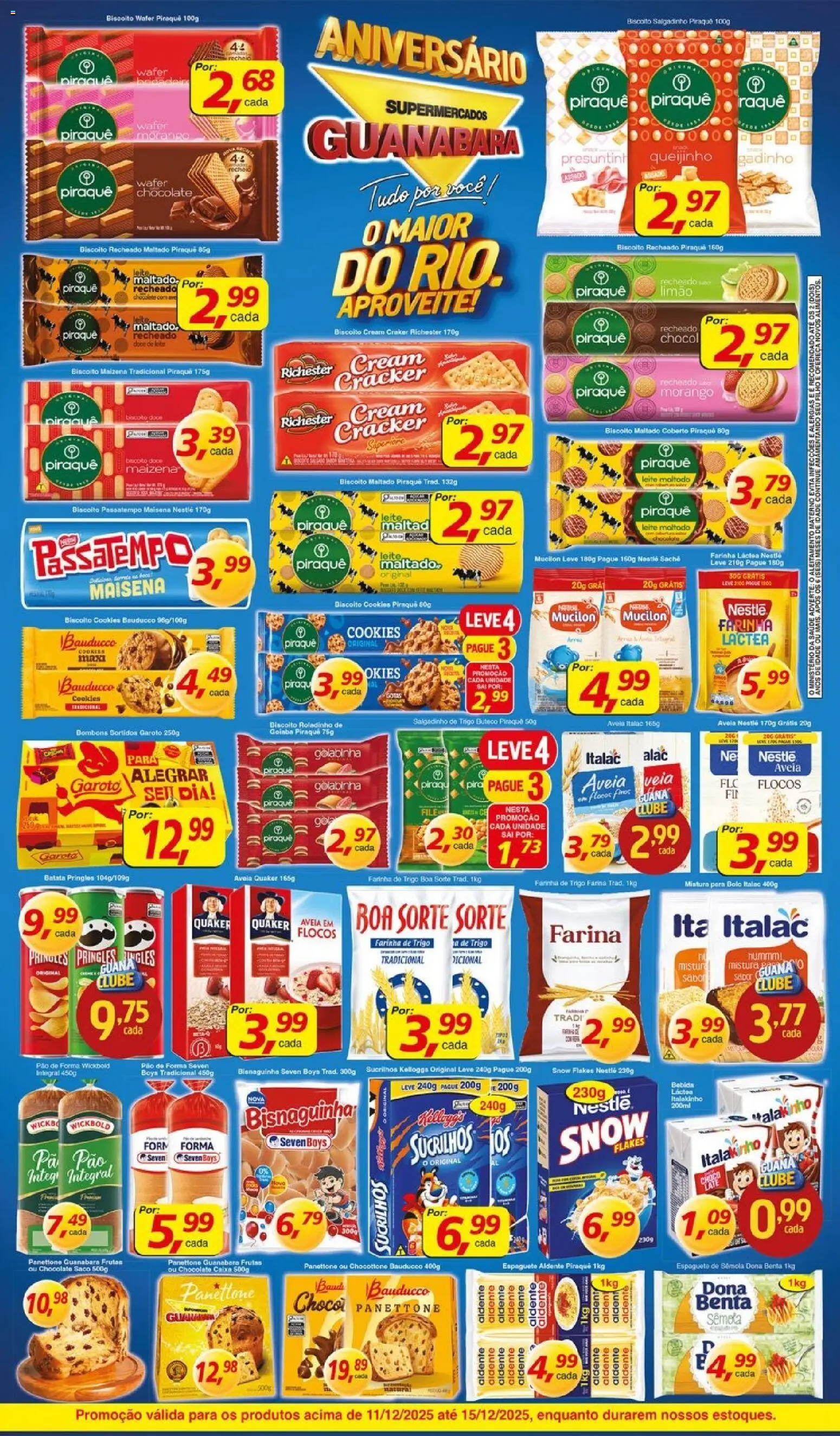 Supermercados Guanabara Folheto - válido de 11.12.2025 | Página: 6 | Produtos: Goiaba, Espaguete, Farinha de trigo, Bolo