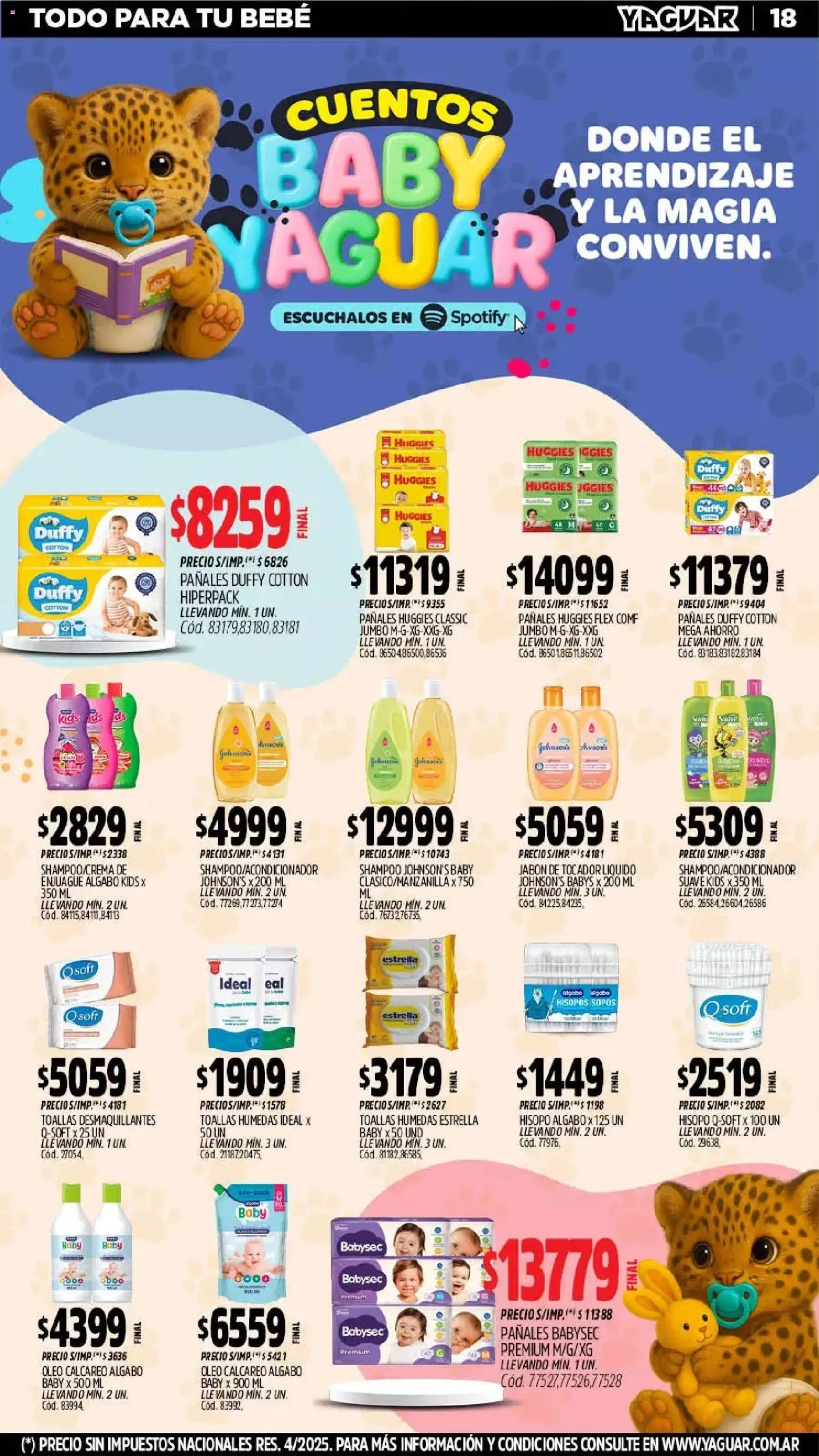 Yaguar - Oferta Semanal Neuquen │ válido desde el 23.03.2026 | Página: 18 | Productos: Toallas, Shampoo, Jabón, Pañales