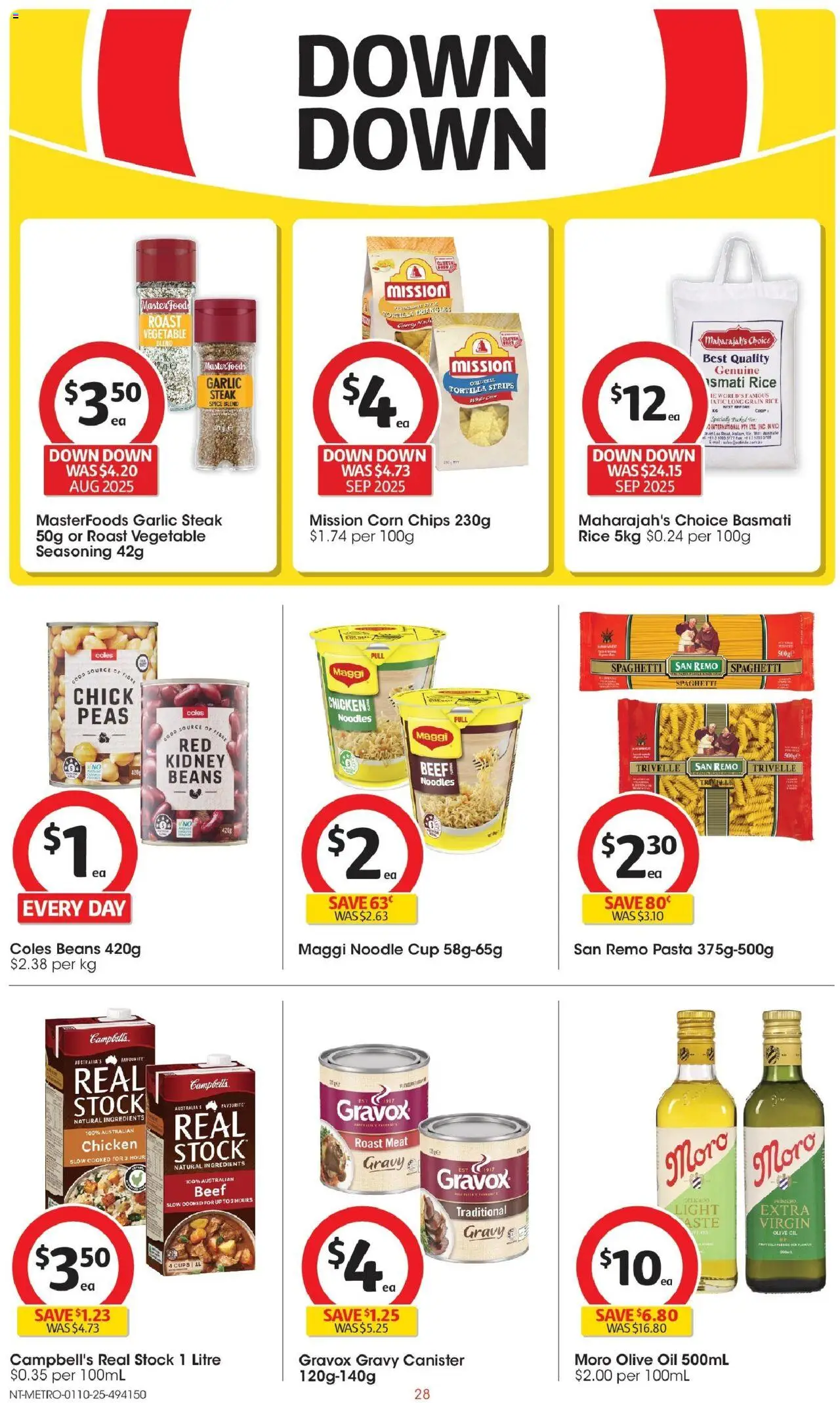 Coles catalogue - valid from 01.10.2025 | Page: 28 | Products: Rice, Beef, Pasta, Olive oil
