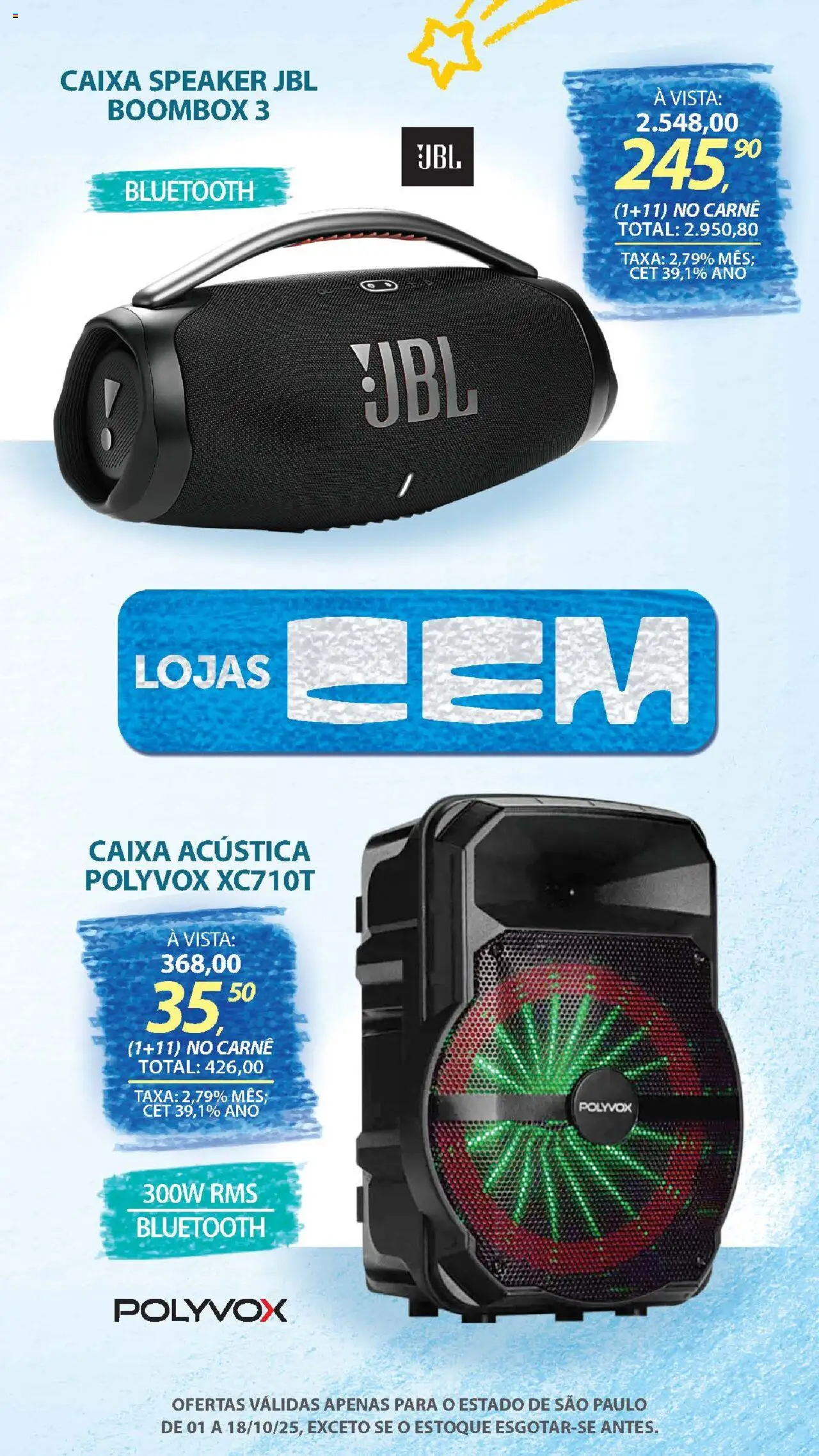 Lojas Cem Folheto - válido de 01.10.2025 | Página: 59 | Produtos: Caixa acústica, Caixa, Carne