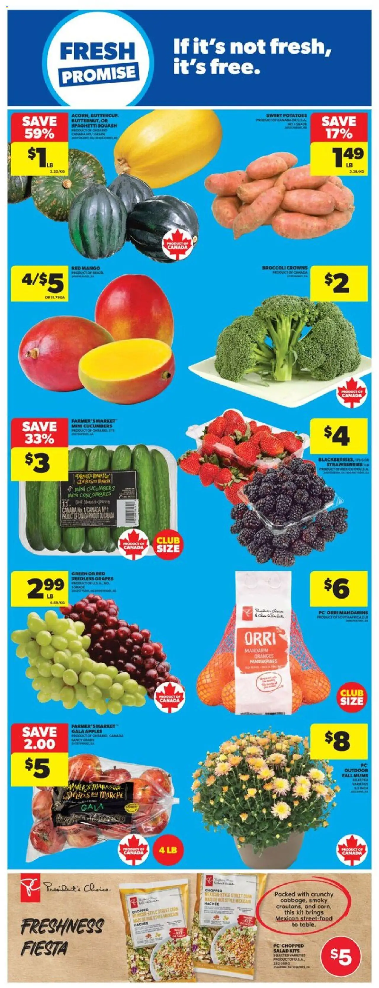 Real Canadian Superstore flyer valid from 25.09.2025 | Page: 16 | Products: Strawberries, Cucumbers, Potatoes, Apples