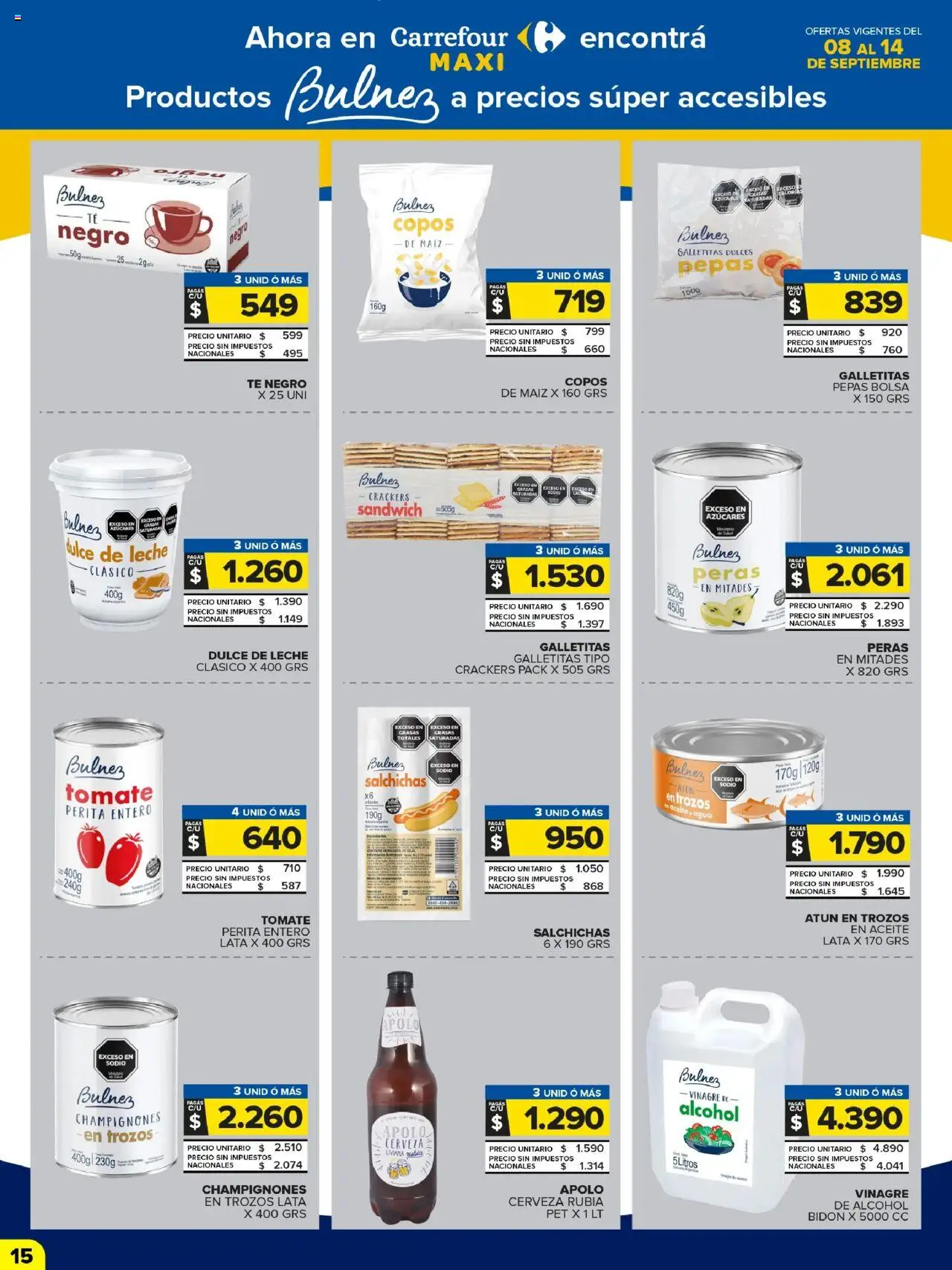 Carrefour Maxi catálogo │ válido desde el 08.09.2025 | Página: 14 | Productos: Bolsa, Dulce de leche, Agua, Leche