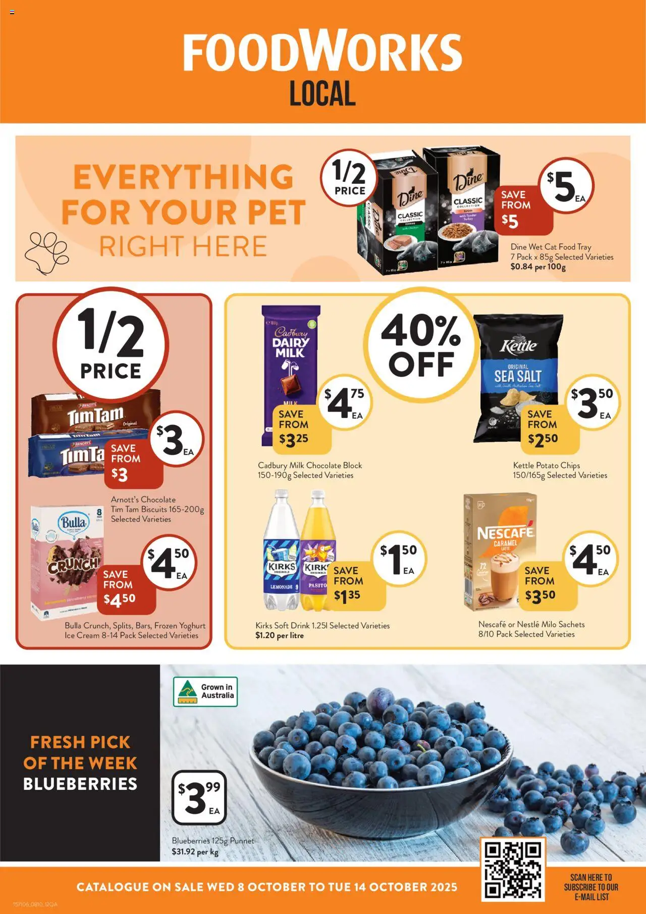 Foodworks catalogue - valid from 08.10.2025 | Page: 1 | Products: Yoghurt, Chocolate, Ice cream, Turkey