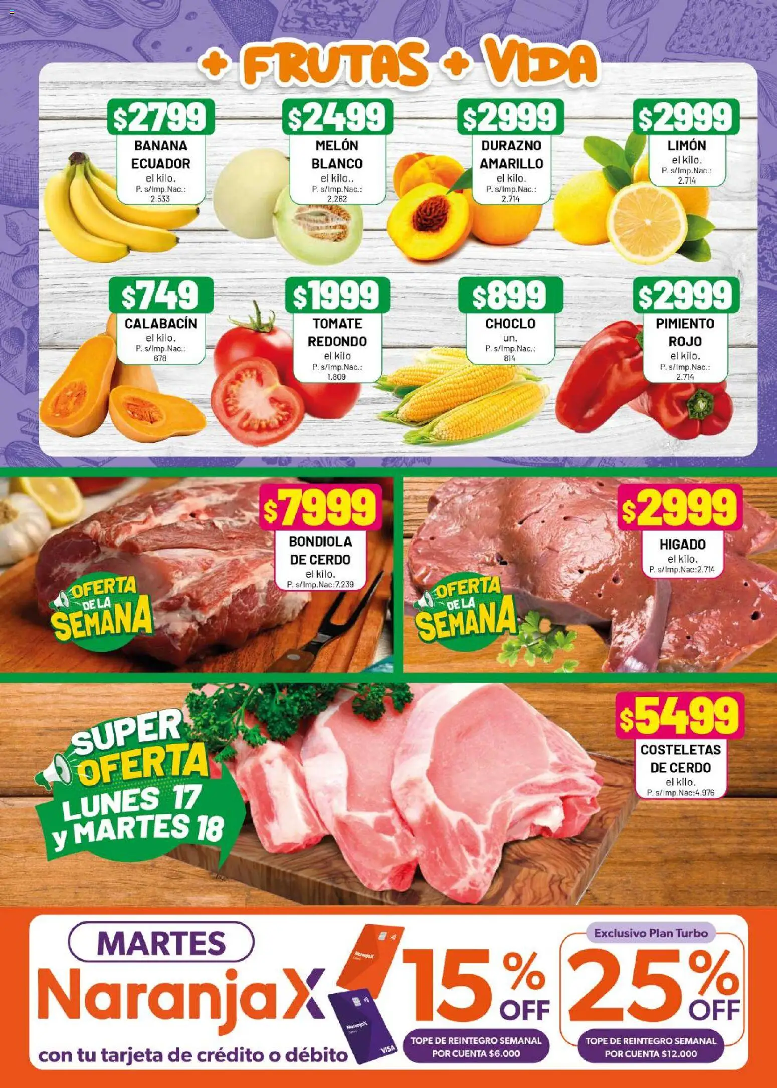 Almacor catálogo │ válido desde el 13.11.2025 | Página: 3 | Productos: Choclo, Melón, Durazno, Tomate