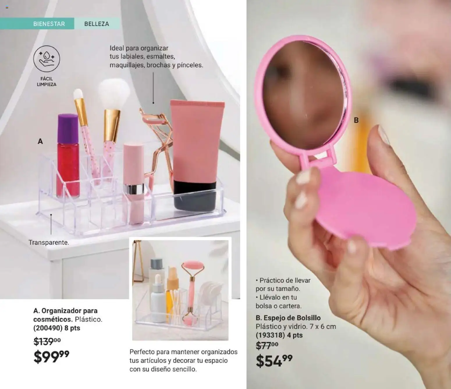 Nuevas ofertas de AVON válidas en toda la República Mexicana desde el 10.01.2026. ¡Encuentra las mejores ofertas en AVON Casa & Estilo 2 2026! | Página: 112 | Productos: Bolsa, Organizador, Espejo