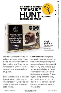 Vista previa de FONDANT SABOR CHOCOLATE Pastelito estilo volcán sabor a chocolate, Fondant sabor chocolate, pastelito estilo volcán sabor a chocolate, hecho en Francia, ultracongelado. Contenido Neto 1 kg (10 piezas), nuevo folleto de la tienda, válido en México a partir del 10.09.2025 | Página: 95 | Productos: Chocolate, Cacao, Vela, Microondas