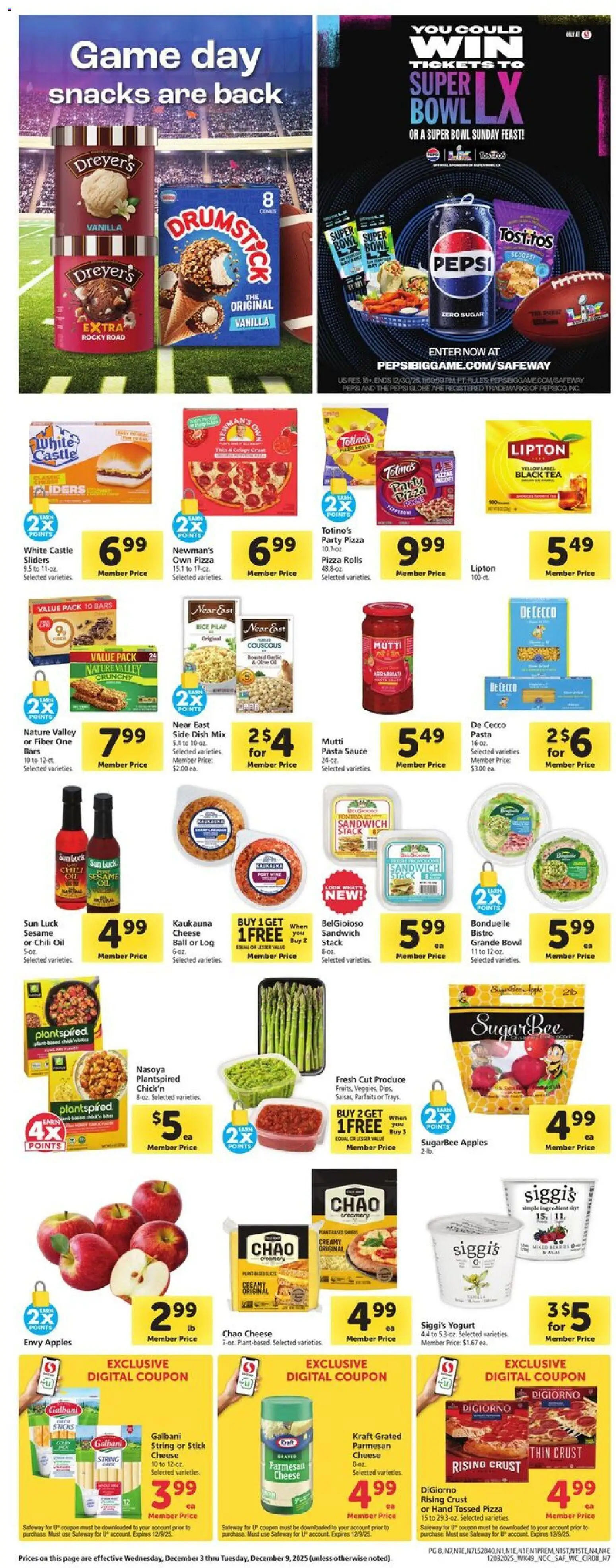 Safeway Weekly Ad - valid from 03.12.2025 | Page: 8 | Products: Cheese, Apples, Tea, Sauce