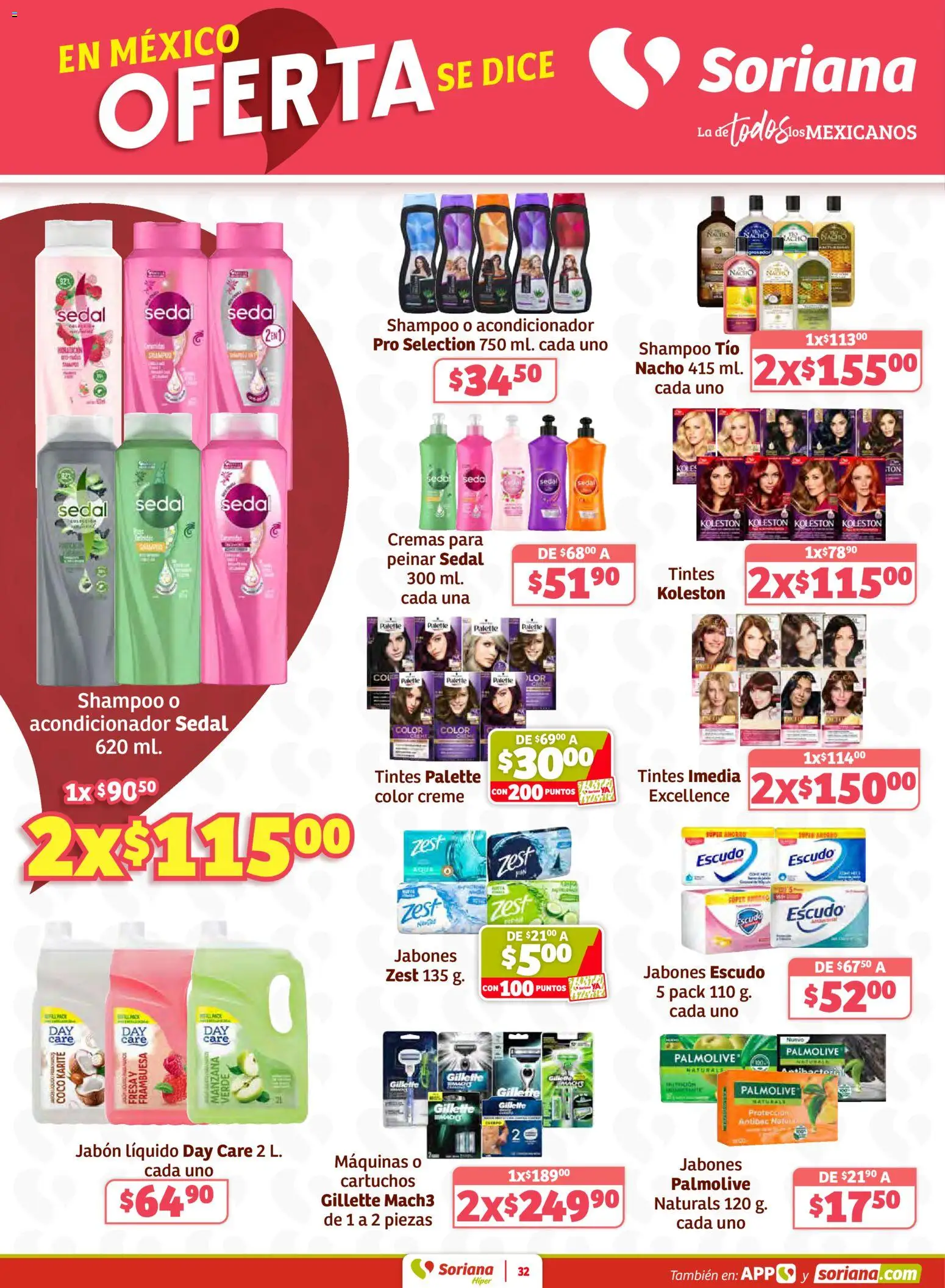 Nuevas ofertas de Soriana válidas en toda la República Mexicana desde el 27.02.2026. ¡Encuentra las mejores ofertas en Soriana Preciazazaso Híper: Coah, Tamaulipas! | Página: 32 | Productos: Fresa, Jabón líquido, Manzana, Acondicionador