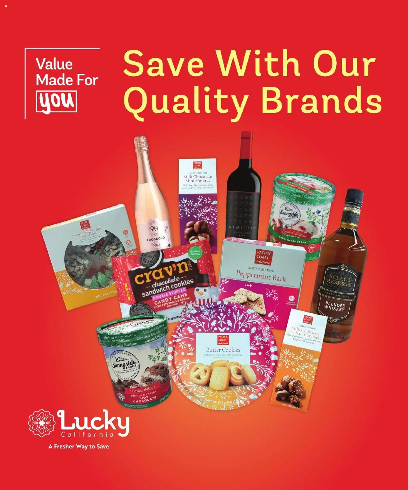 Lucky Supermarkets More Deals Across the Store - valid from 03.12.2025 | Page: 1 | Products: Peppermint, Milk, Butter, Whiskey