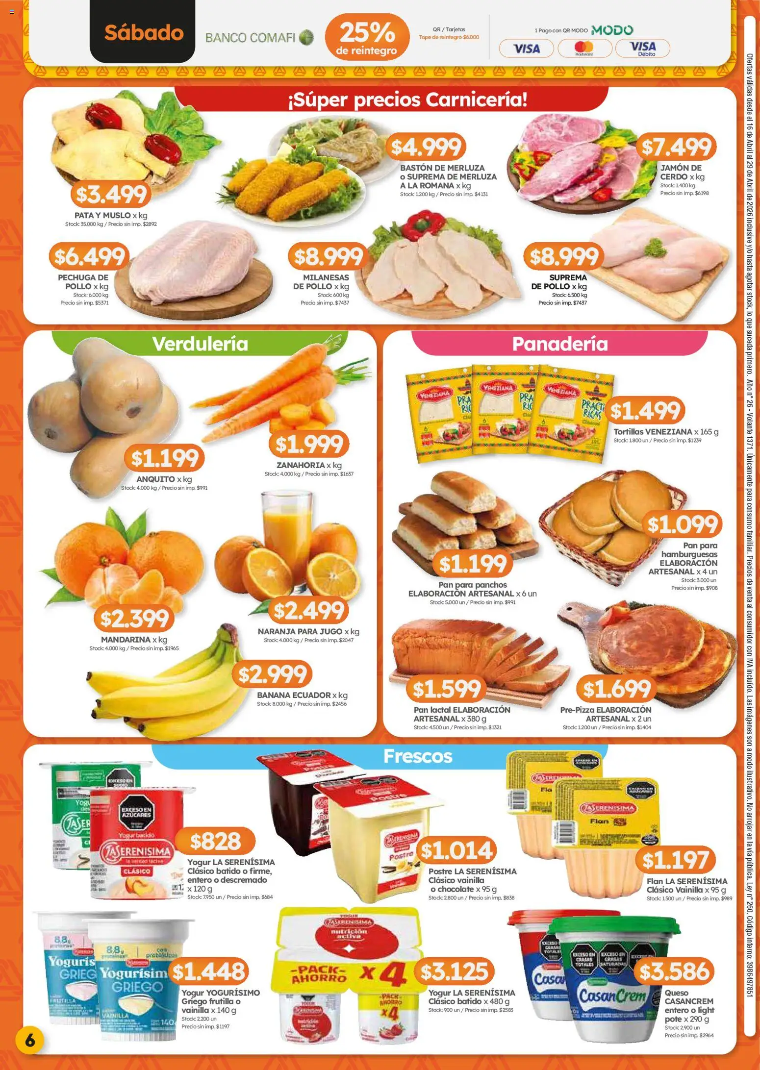 Cordiez ofertas │ válido desde el 16.04.2026 | Página: 6 | Productos: Frutilla, Jugo, Cerdo, Zanahoria