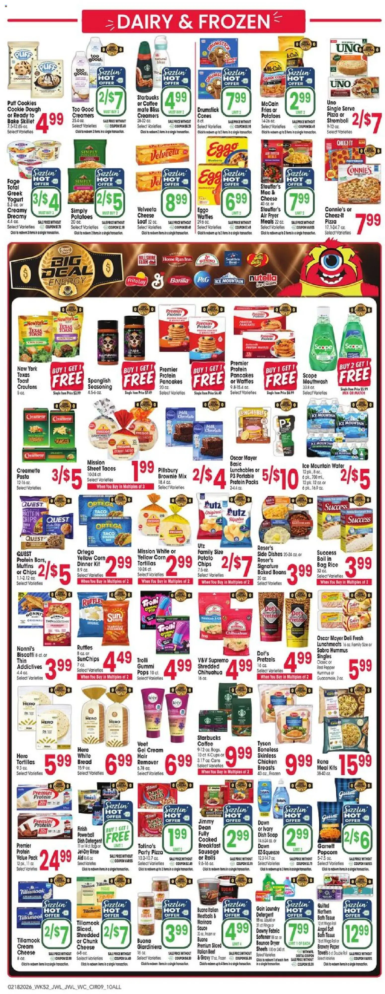 Jewel Osco Weekly Ad - IL - valid from 18.02.2026 | Page: 9 | Products: Fryer, Cheese, Coffee, Cream