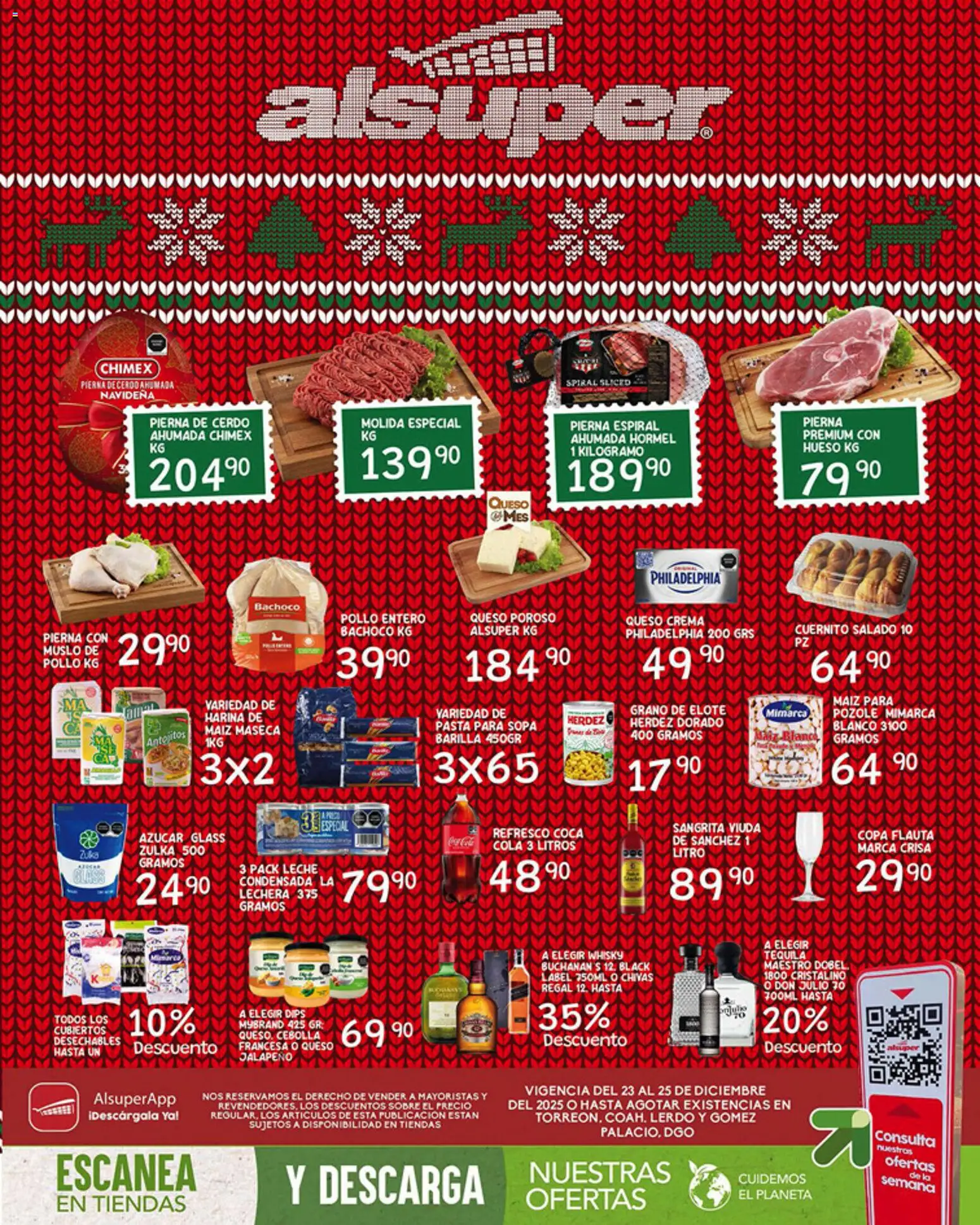 Nuevas ofertas de Alsuper válidas en toda la República Mexicana desde el 23.12.2025. ¡Encuentra las mejores ofertas en Alsuper folleto Laguna! | Página: 1 | Productos: Cebolla, Harina, Queso, Sobre
