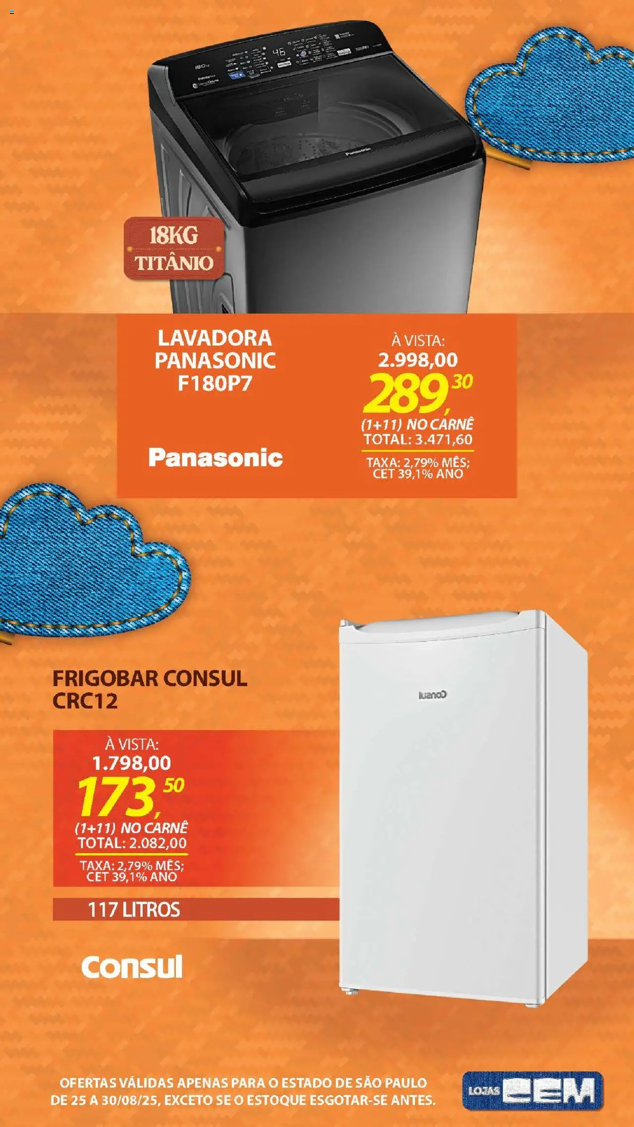 Lojas Cem Folheto - válido de 25.08.2025 | Página: 16 | Produtos: Frigobar, Carne