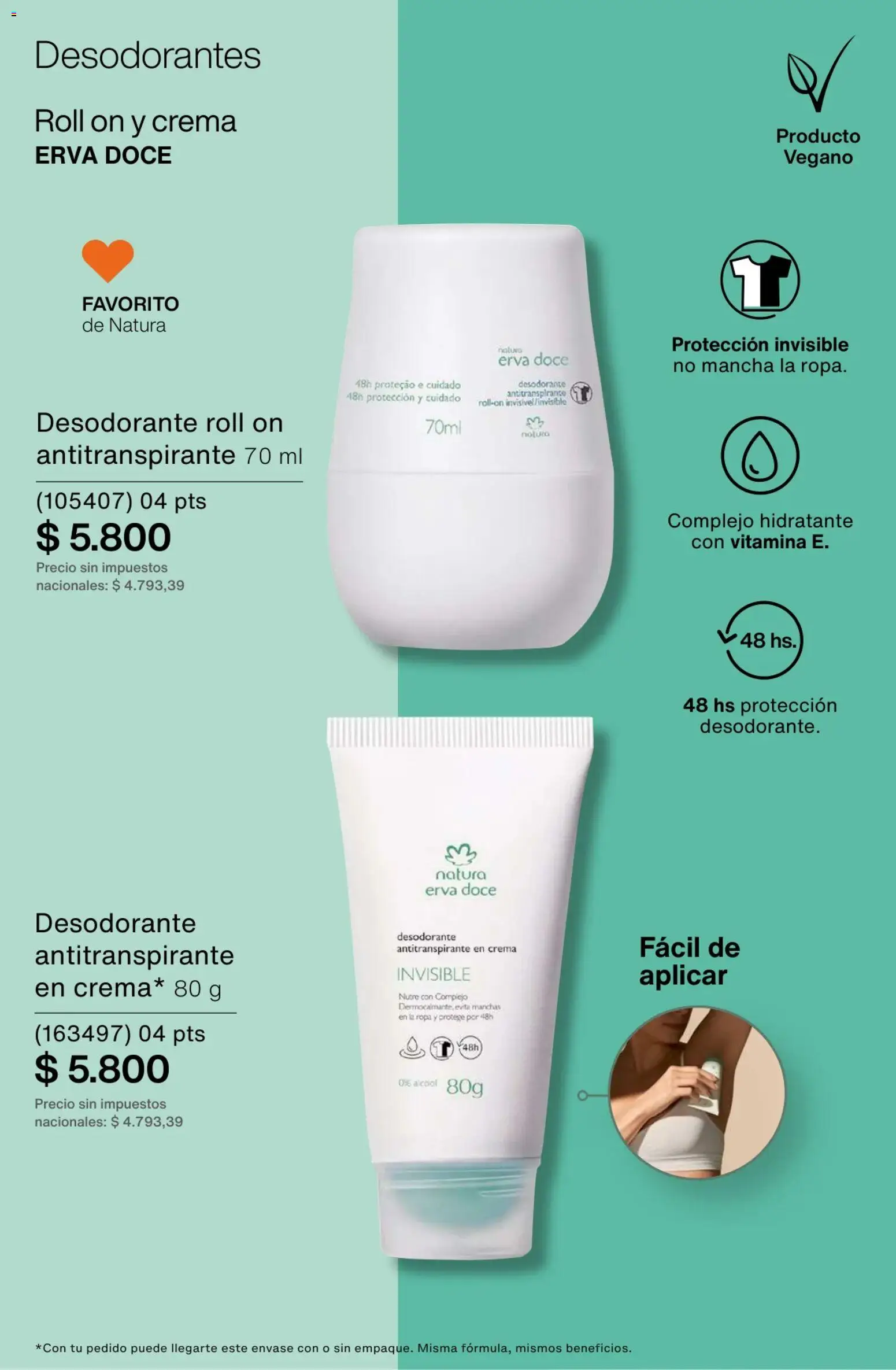 Catálogo Natura Ciclo 1/2026 │ válido desde el 06.01.2026 | Página: 214 | Productos: Desodorante, Antitranspirante, Ropa, Crema