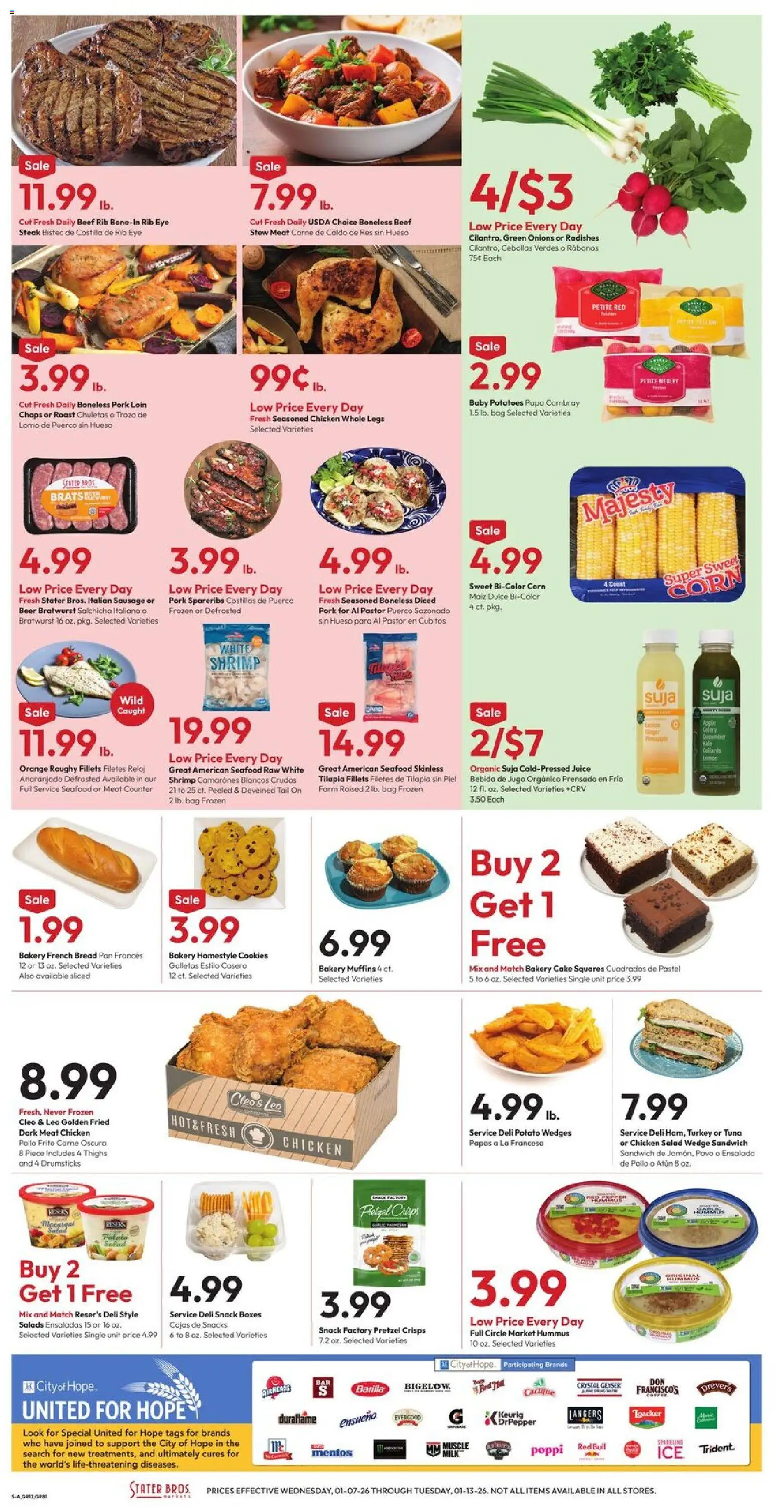 Stater Bros Weekly Ad - valid from 07.01.2026 | Page: 4 | Products: Berries, Bread, Coffee, Garlic