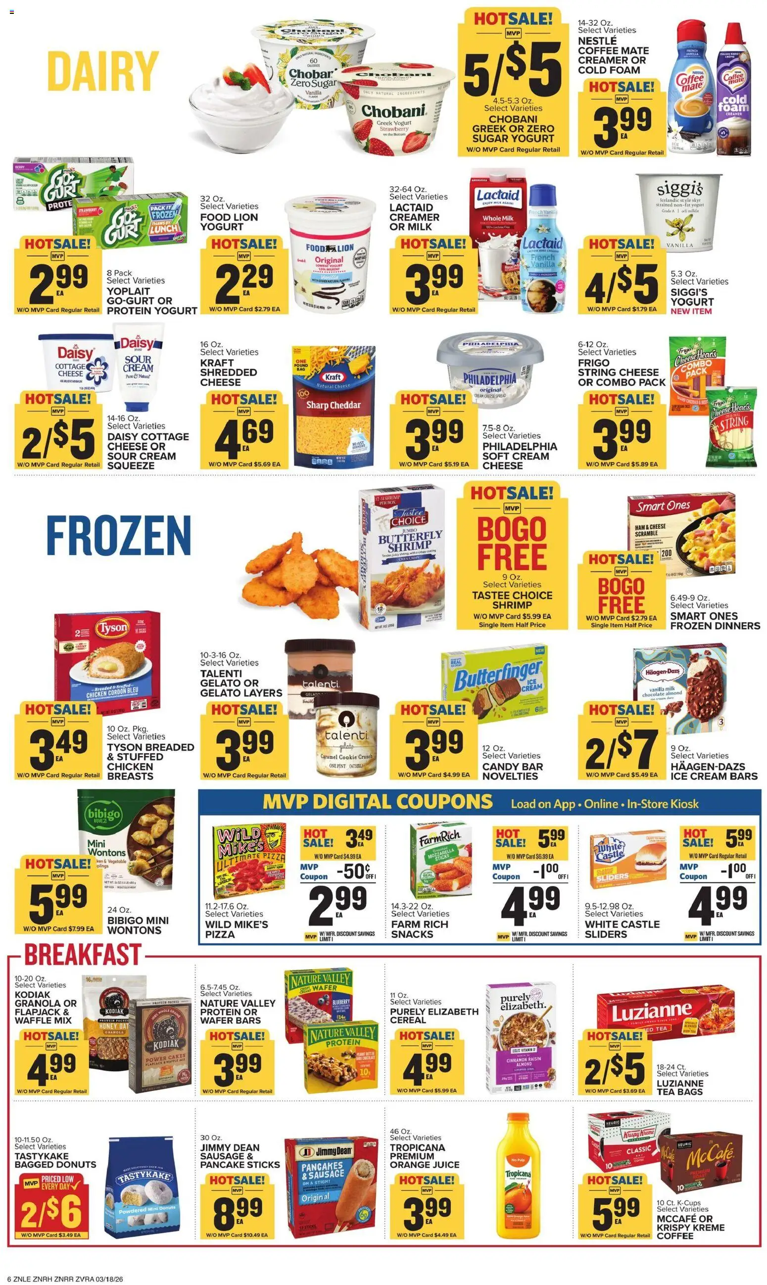 Food Lion Weekly Ad - valid from 18.03.2026 | Page: 12 | Products: Ham, Pizza, Juice, Ice cream