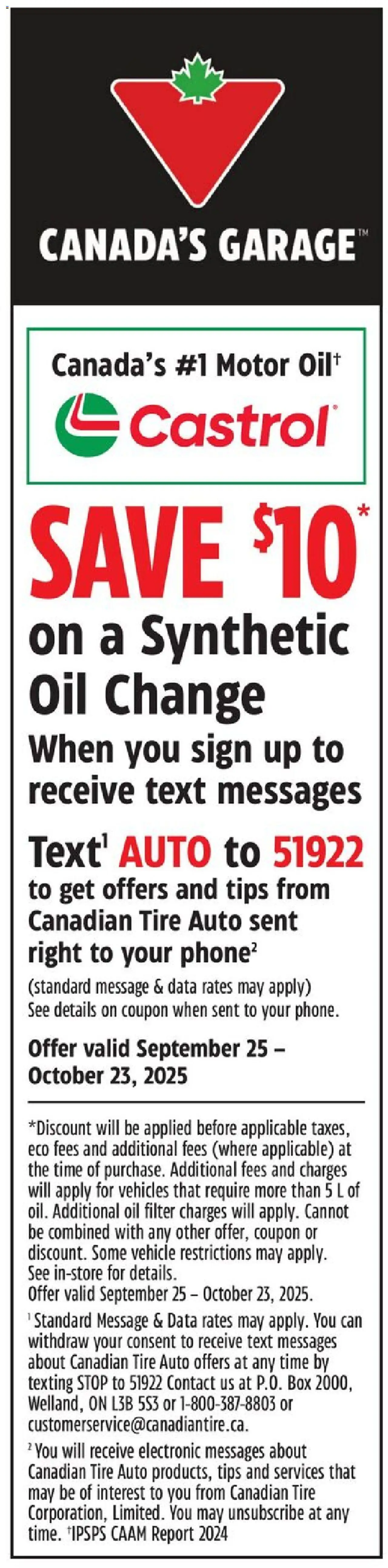 Canadian Tire flyer valid from 17.10.2025 | Page: 41 | Products: Box, Oil
