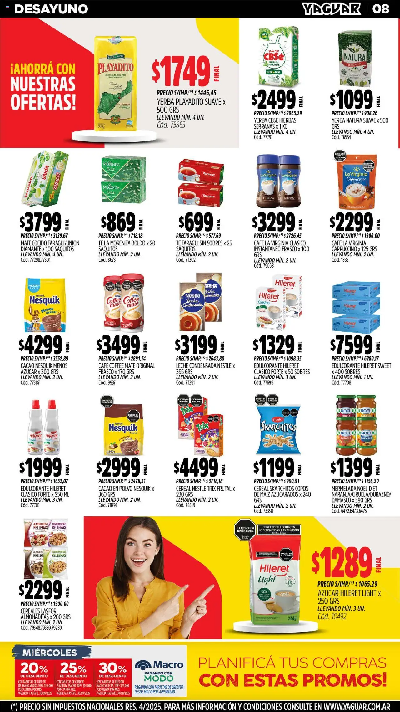 Yaguar - General Roca │ válido desde el 15.09.2025 | Página: 9 | Productos: Copos, Azucar, Maiz, Cacao