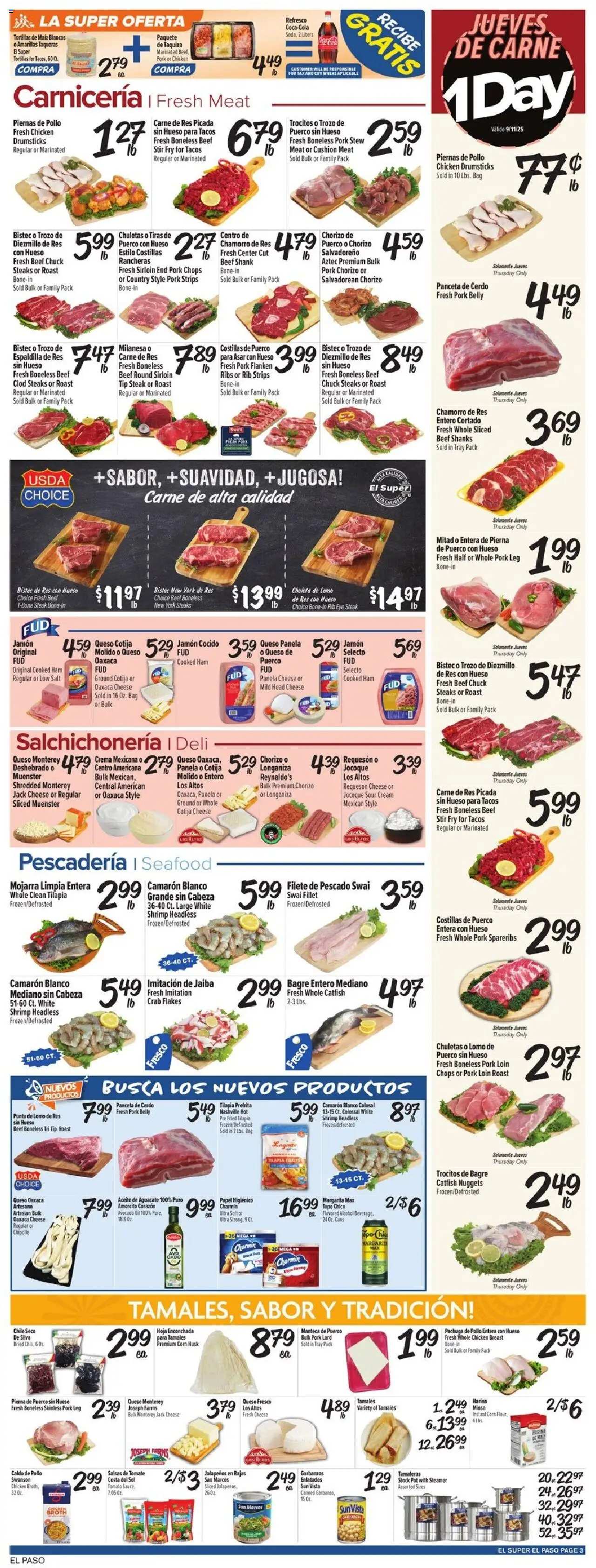 El Super Weekly Ad - TX - valid from 10.09.2025 | Page: 3 | Products: Cream, Cushion, Seafood, Steamer