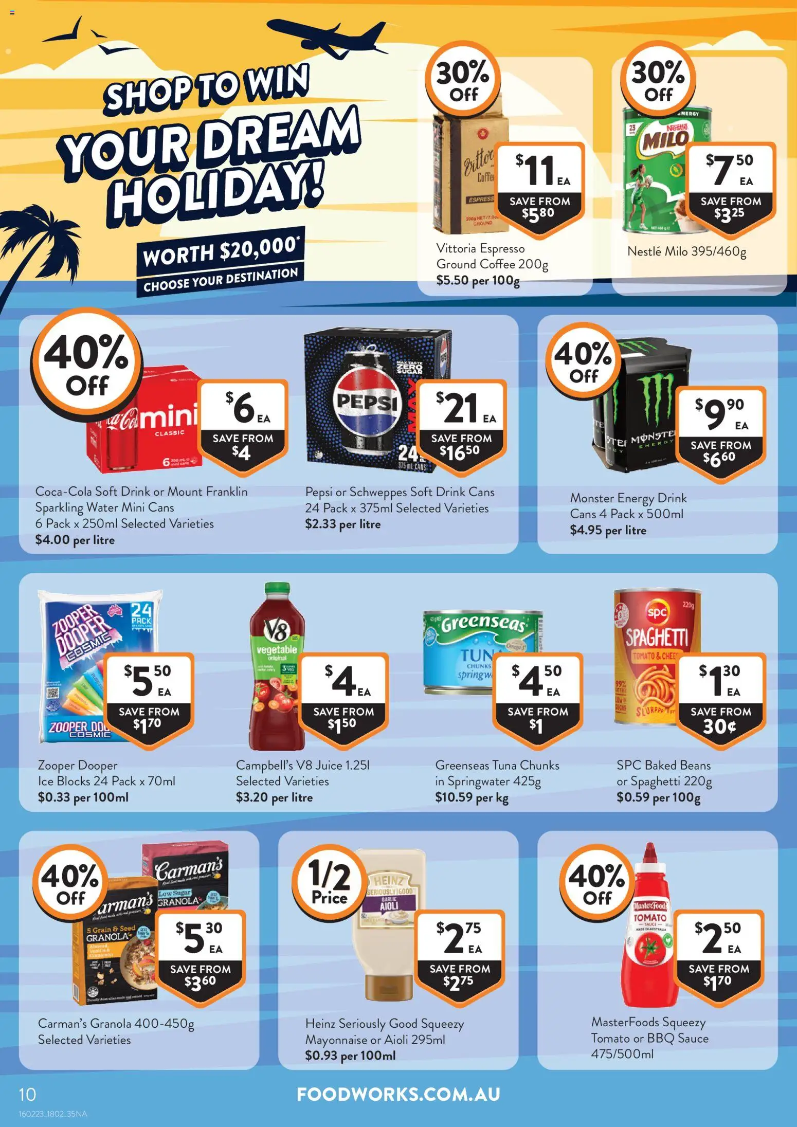 Foodworks catalogue - valid from 18.02.2026 | Page: 10 | Products: Granola, Juice, Mayonnaise, Sugar