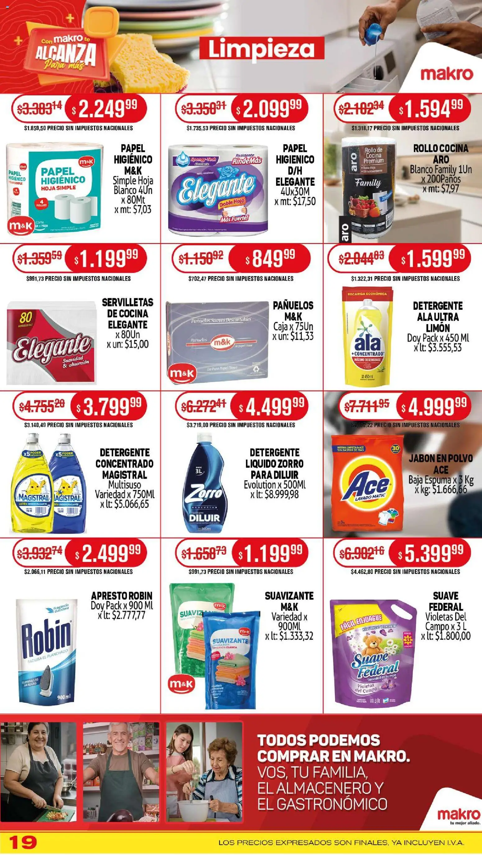 Makro ofertas │ válido desde el 06.11.2025 | Página: 19 | Productos: Papel higiénico, Cocina, Caja, Polvo