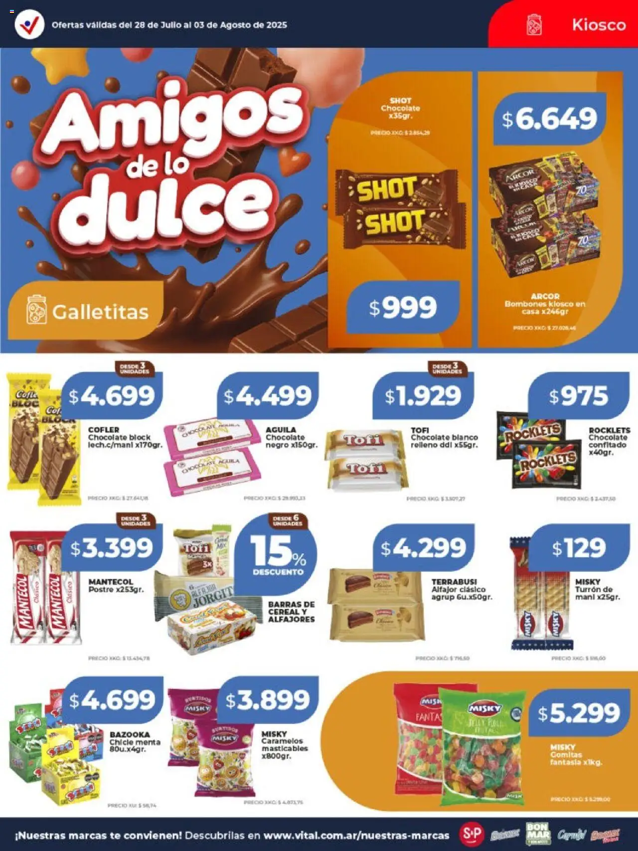 Vital ofertas - Posadas │ válido desde el 28.07.2025 | Página: 18 | Productos: Galletitas, Alfajor, Turrón, Té