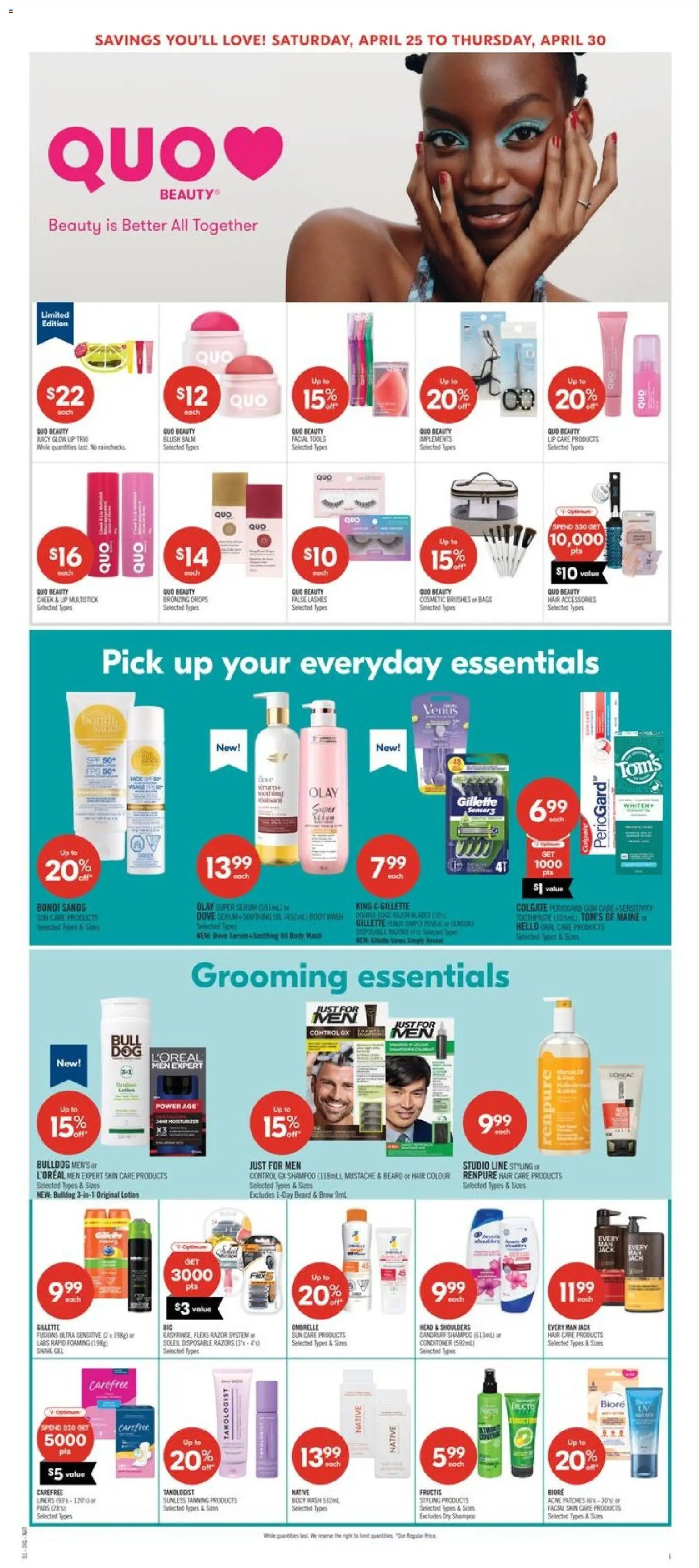 Shoppers flyer valid from 24.04.2026 | Page: 10 | Products: Blush, Shampoo, Body wash, Toothpaste