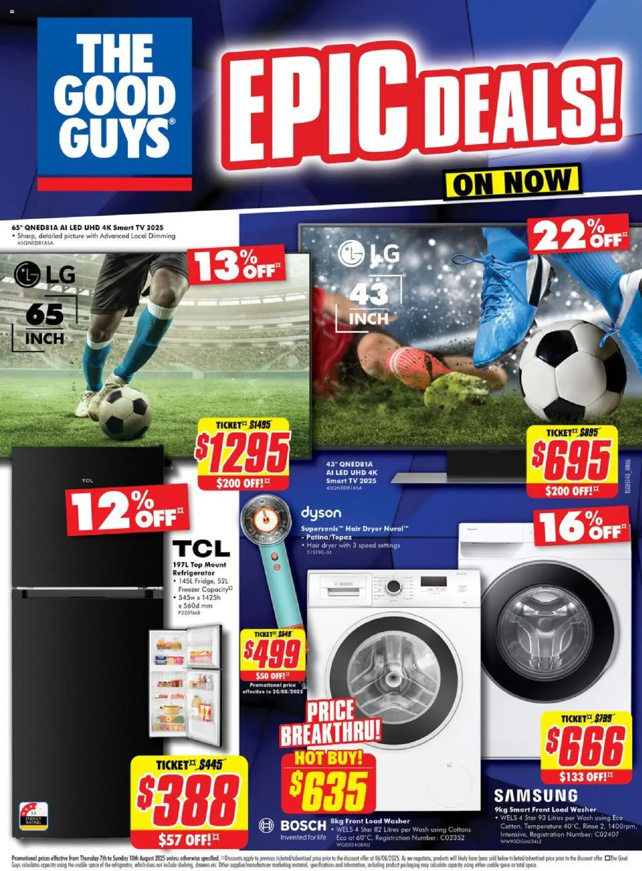 The Good Guys catalogue - valid from 06.08.2025 | Page: 1 | Products: Tv, Freezer, Dryer, Smart tv