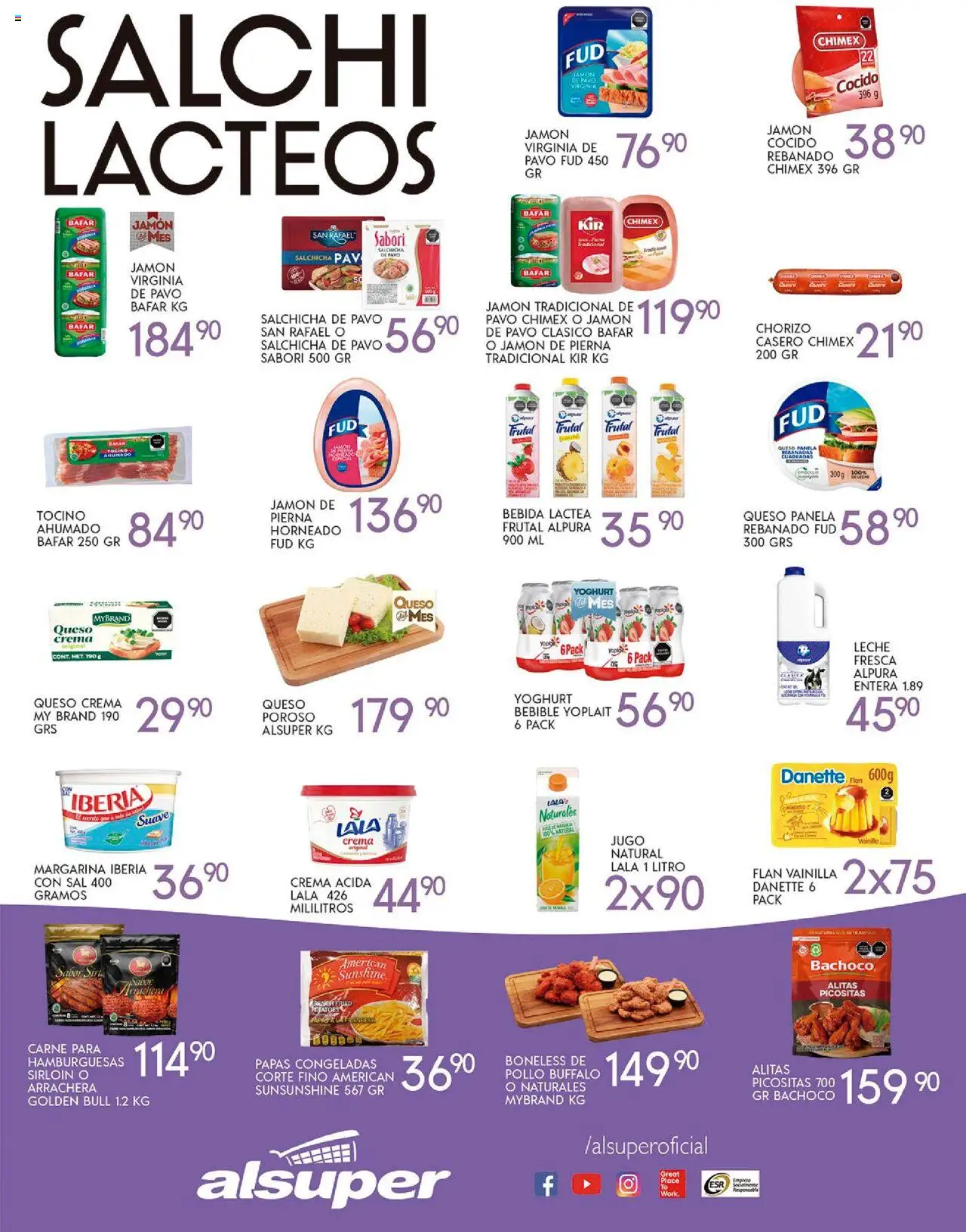 Nuevas ofertas de Alsuper válidas en toda la República Mexicana desde el 07.10.2025. ¡Encuentra las mejores ofertas en Alsuper - Folleto Saltillo! | Página: 3 | Productos: Sal, Queso crema, Queso, Jamón