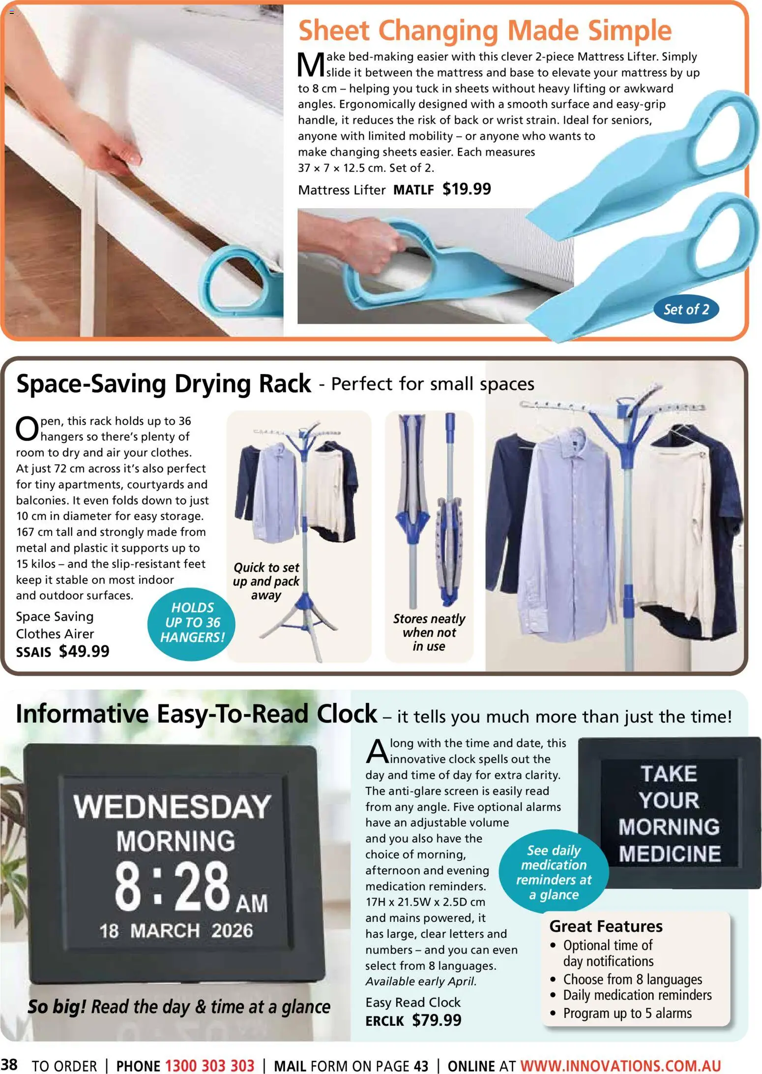 Innovations catalogue - valid from 26.03.2026 | Page: 38 | Products: Clock, Phone, Screen, Mattress