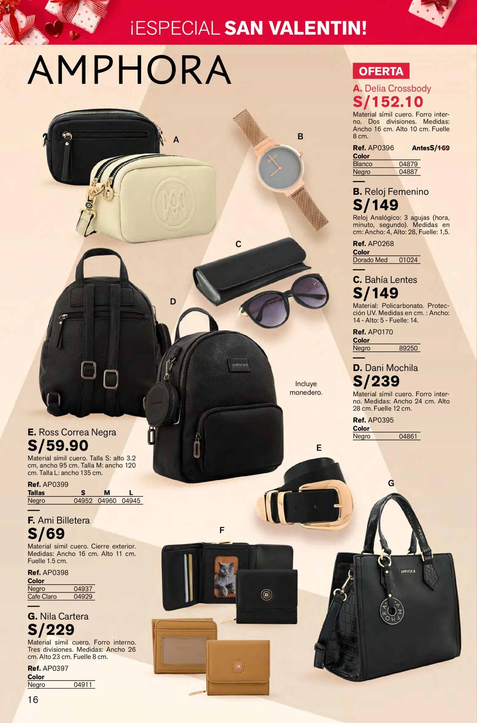 Catálogo Leonisa válido desde 16.01.2026 | Página: 16 | Productos: Café, Mochila, Billetera, Reloj