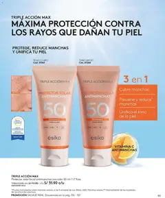 Vista previa de folleto Ésika - Campaña 18 de la Ésika válido desde 14.11.2025 | Página: 123 | Productos: Protector solar