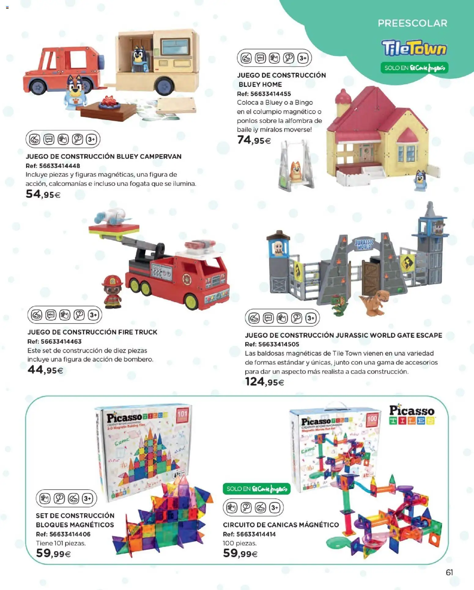 Nuevas ofertas de El Corte Inglés válidas en toda la República Mexicana desde el 27.10.2025. ¡Encuentra las mejores ofertas en El Corte Inglés catálogo Juguetes! | Página: 61 | Productos: Columpio, Juego, Alfombra, Sobre