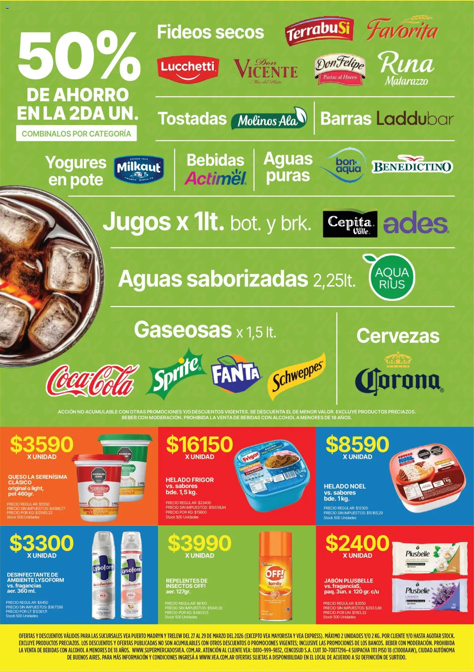 Vea - Ofertas fin de semana Chubut │ válido desde el 27.03.2026 | Página: 5 | Productos: Helado, Desinfectante, Huevo, Chocolate