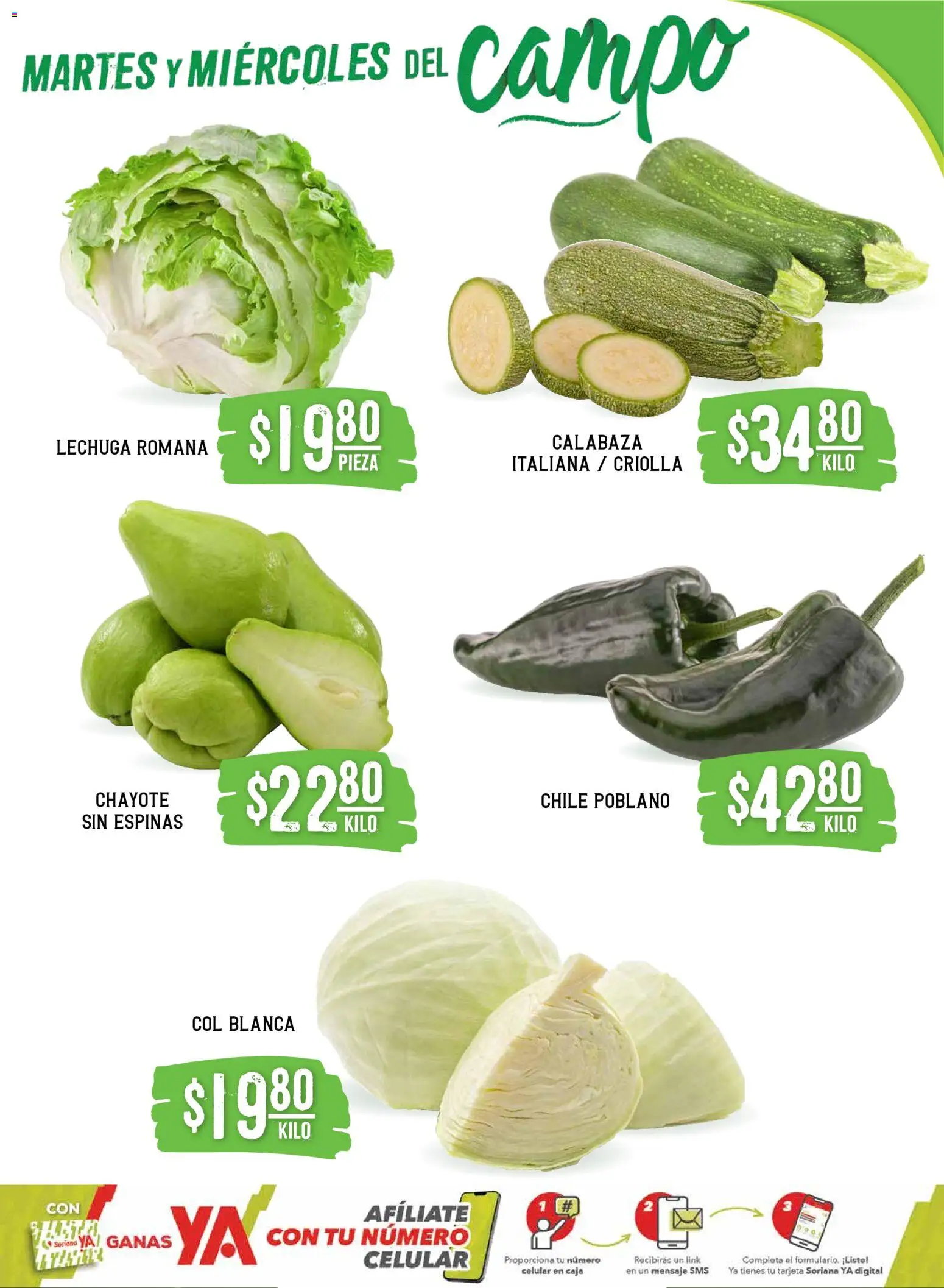 Nuevas ofertas de Soriana válidas en toda la República Mexicana desde el 16.12.2025. ¡Encuentra las mejores ofertas en Soriana - Martes y Miércoles del Campo Súper: Saltillo y Torreón! | Página: 3 | Productos: Col, Lechuga, Caja