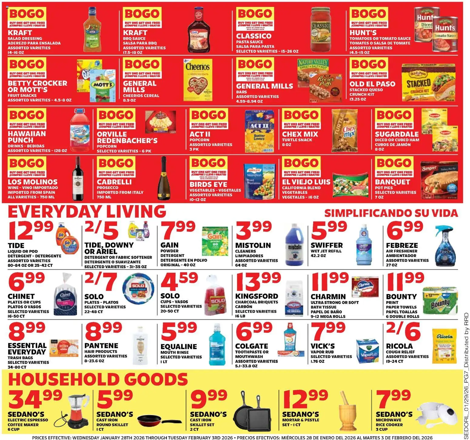 Sedano's Weekly Ad - valid from 28.01.2026 | Page: 7 | Products: Skillet, Salad, Sauce, Coffee maker